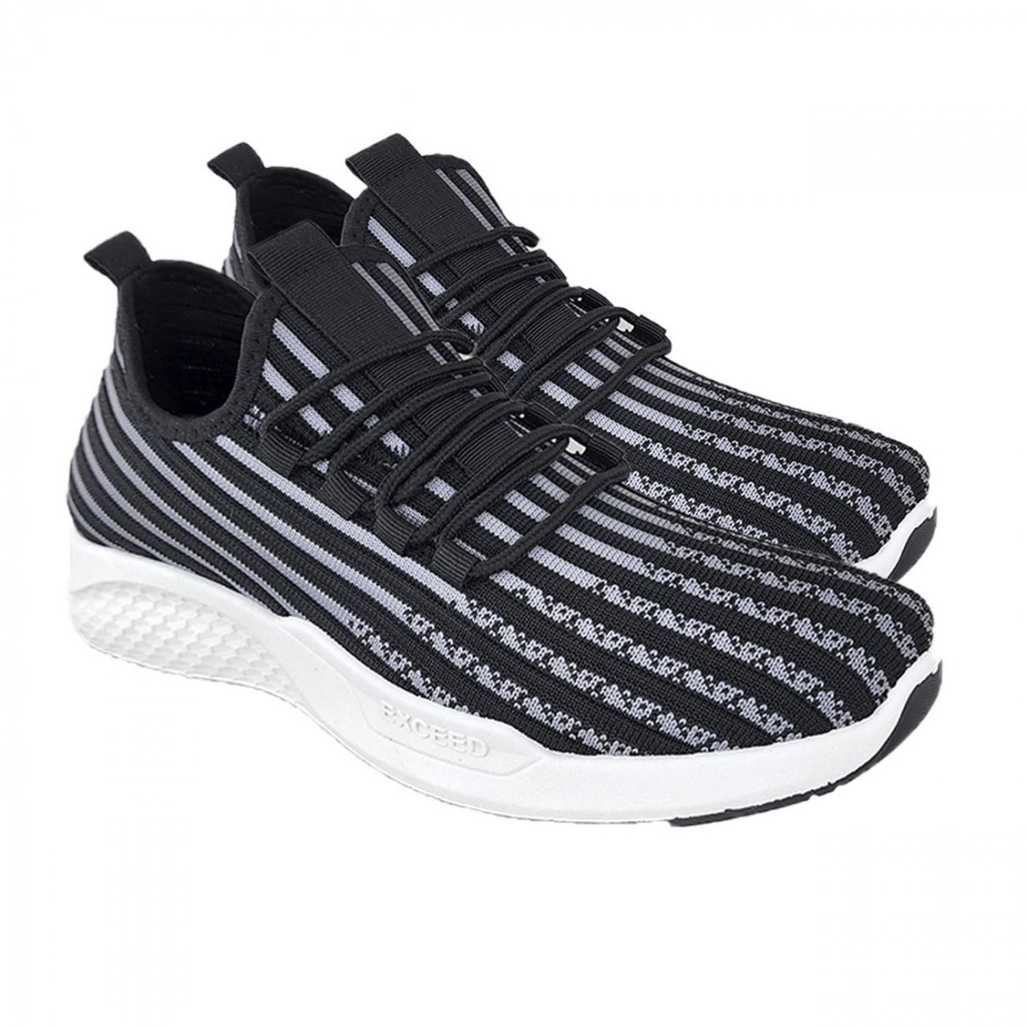 Zapatillas Deportivas Running Negro Rayas Gris 3204-2