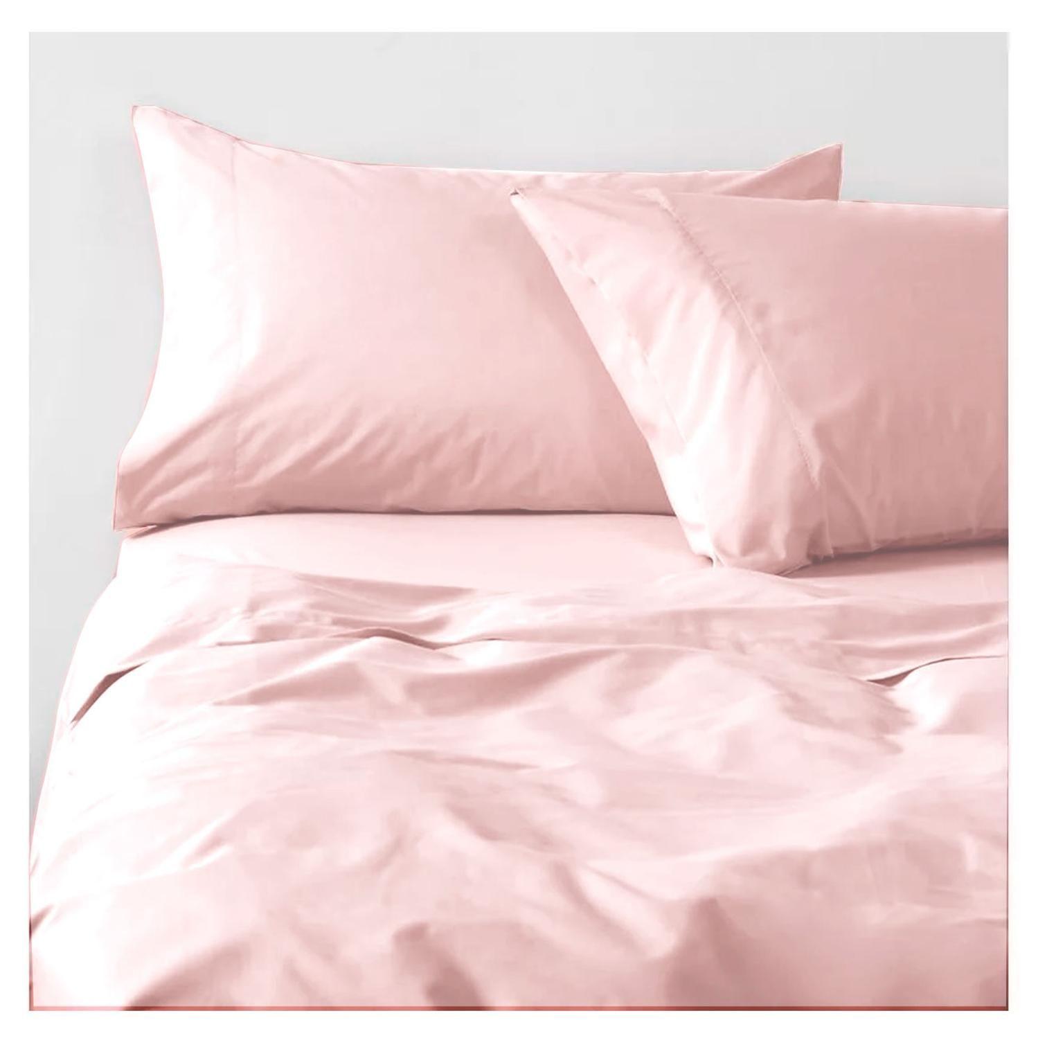 Sábanas 3000 Hilos 1.5 plazas Diseño Americano Rosa claro-0