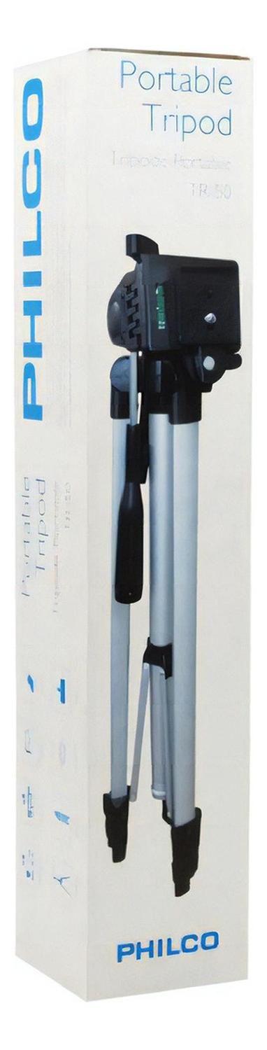 Tripode Para Camara Philco Tr50 Hasta 1.35m Y 2kg Color Negr-0