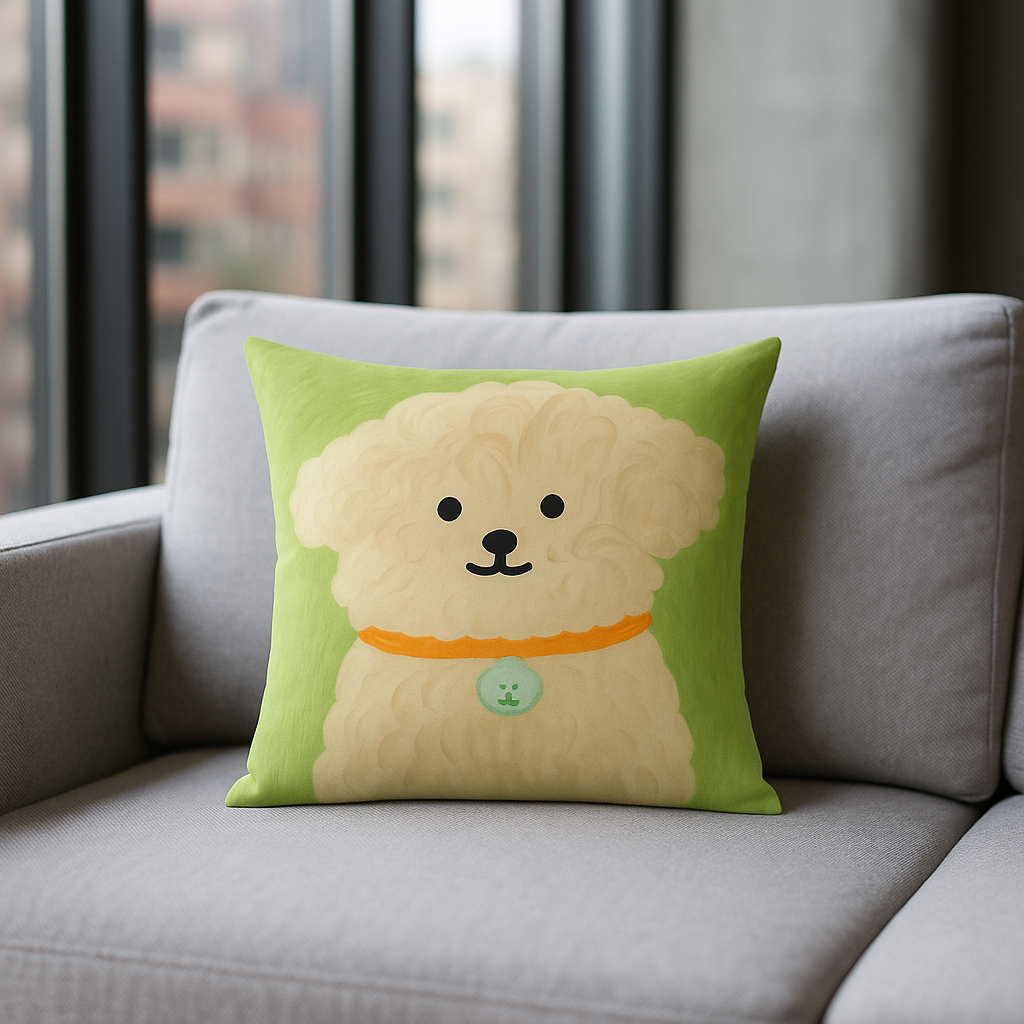 Funda cojín 45x45 cachorro dulce verde pastel living 782-2
