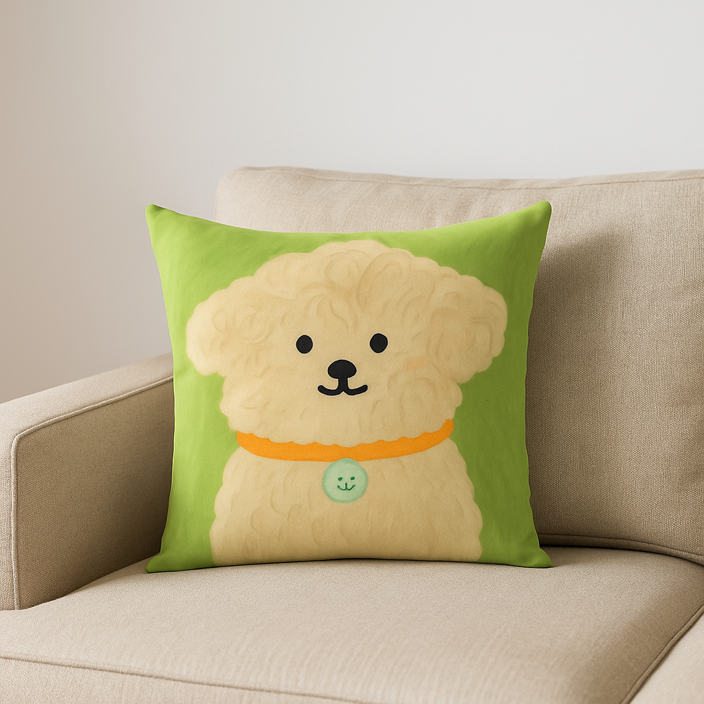 Funda cojín 45x45 cachorro dulce verde pastel living 782-3