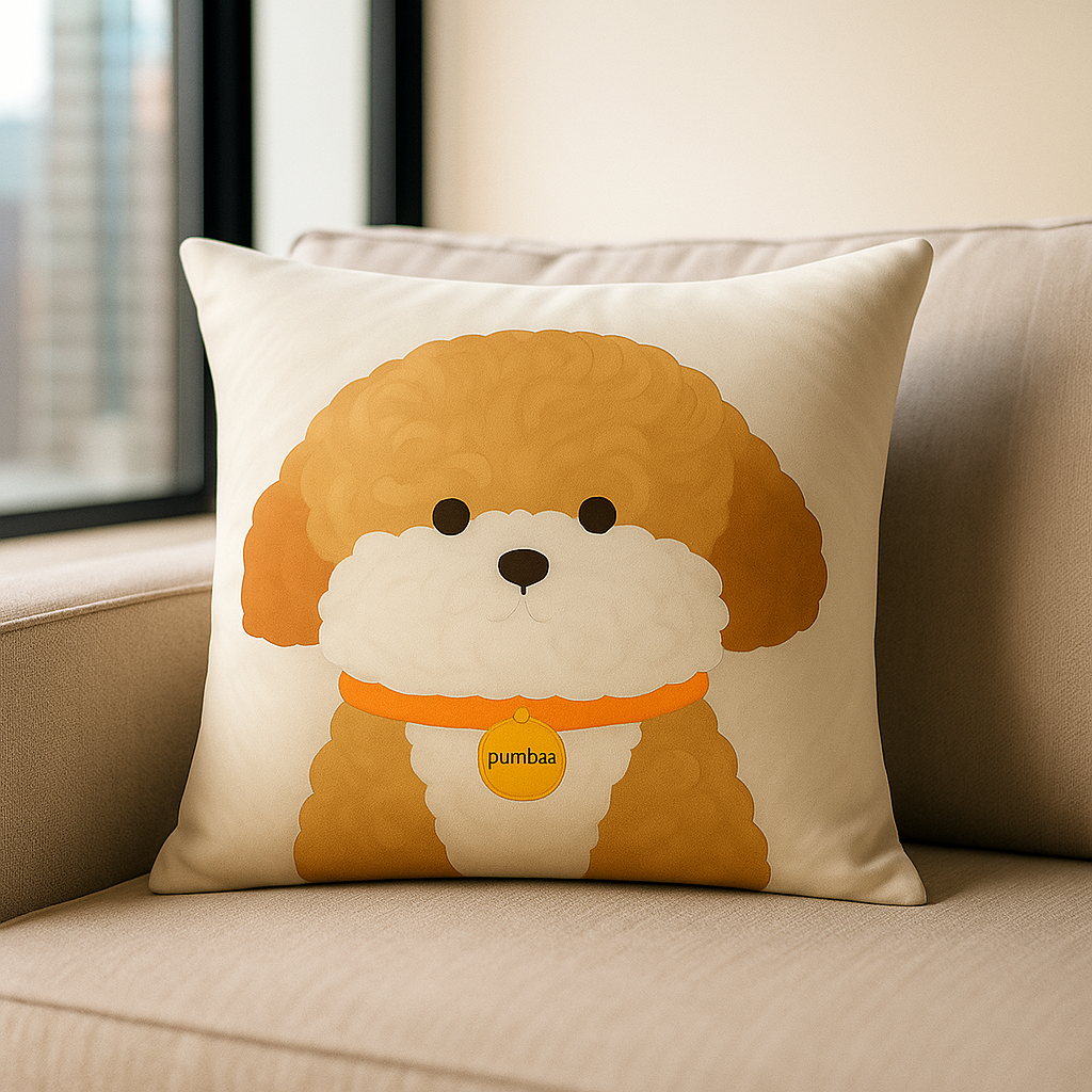 Funda almohada 45x45 doggo canela marrón suave hogar 779-0