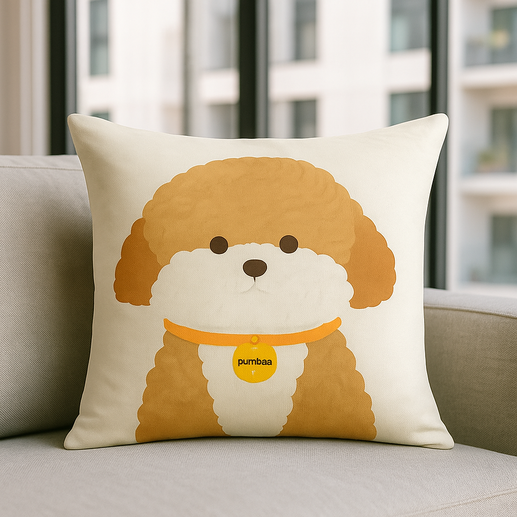 Funda almohada 45x45 doggo canela marrón suave hogar 779-1