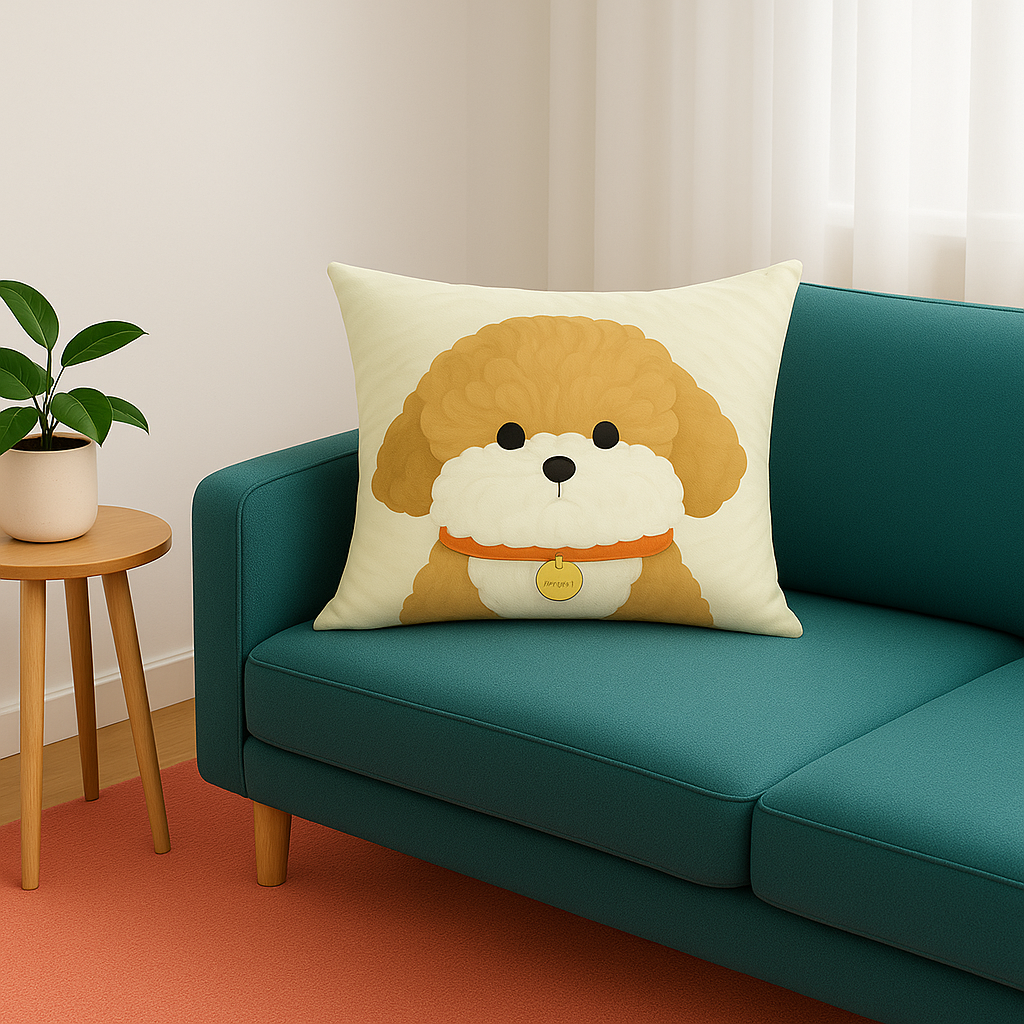 Funda almohada 45x45 doggo canela marrón suave hogar 779-2