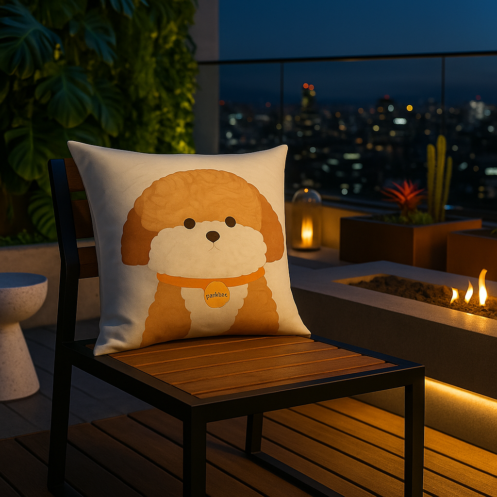 Funda almohada 45x45 doggo canela marrón suave hogar 779-3