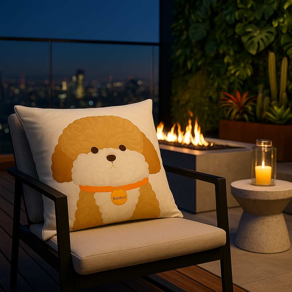Funda almohada 45x45 doggo canela marrón suave hogar 779-4