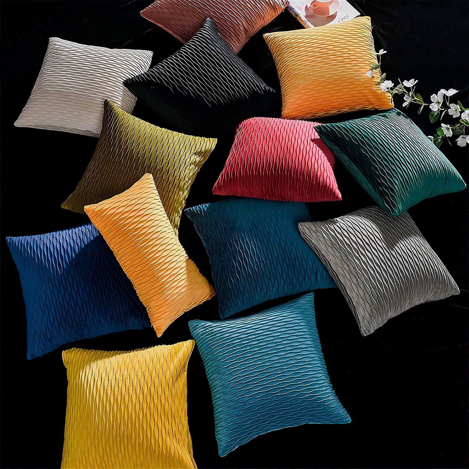 Fundas De Cojin Decorativa 45x45 moderna Azul PACK 4 U-3