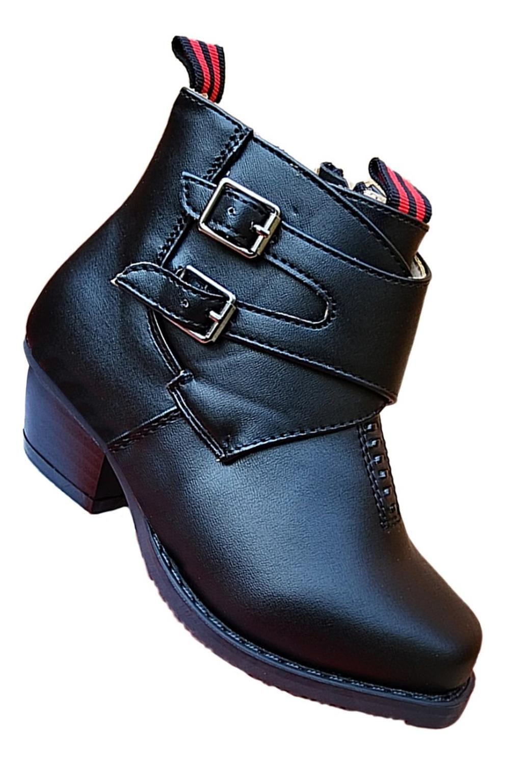 Zapato Botín De Huaso Niño Con Taco Doble Hebilla 7295-0