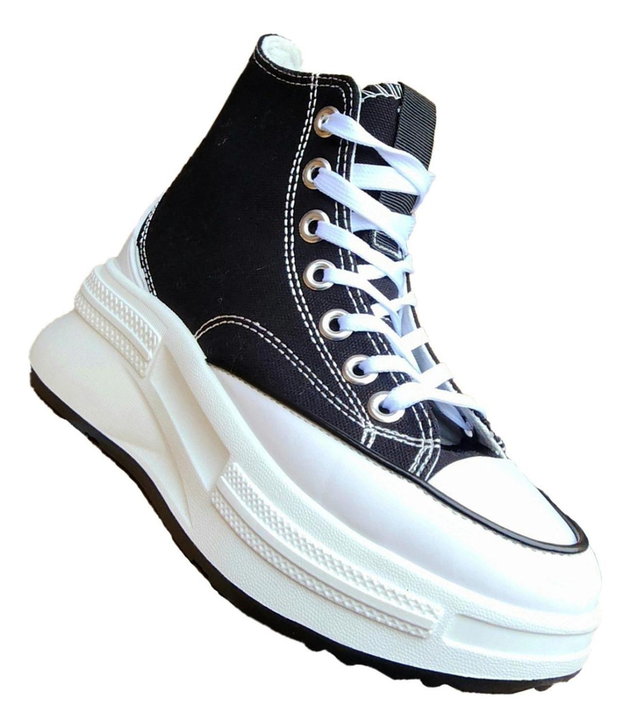 Zapatilla De Lona Con Caña Urbana Clasica Plataforma 7227-0