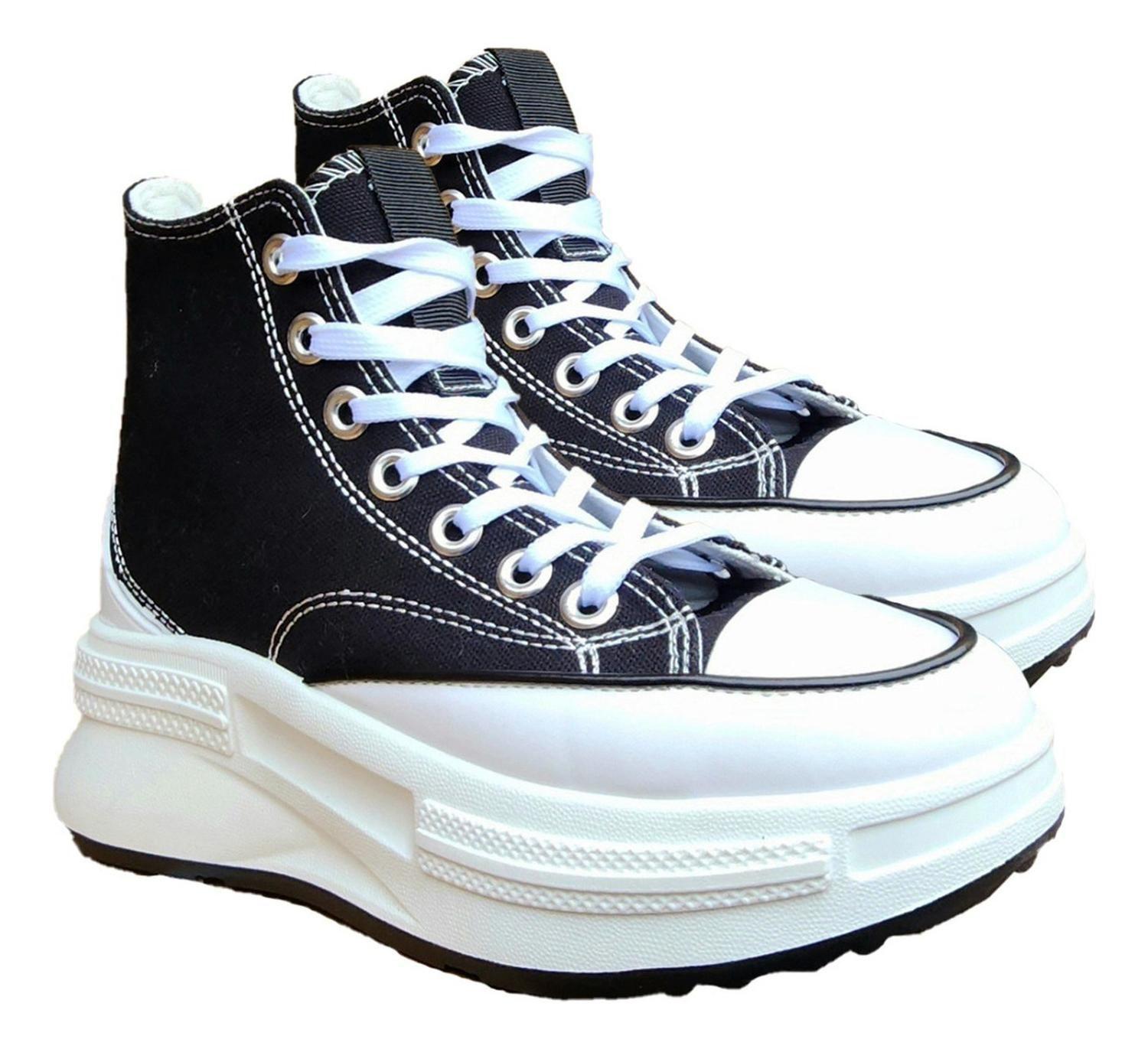 Zapatilla De Lona Con Caña Urbana Clasica Plataforma 7227-2
