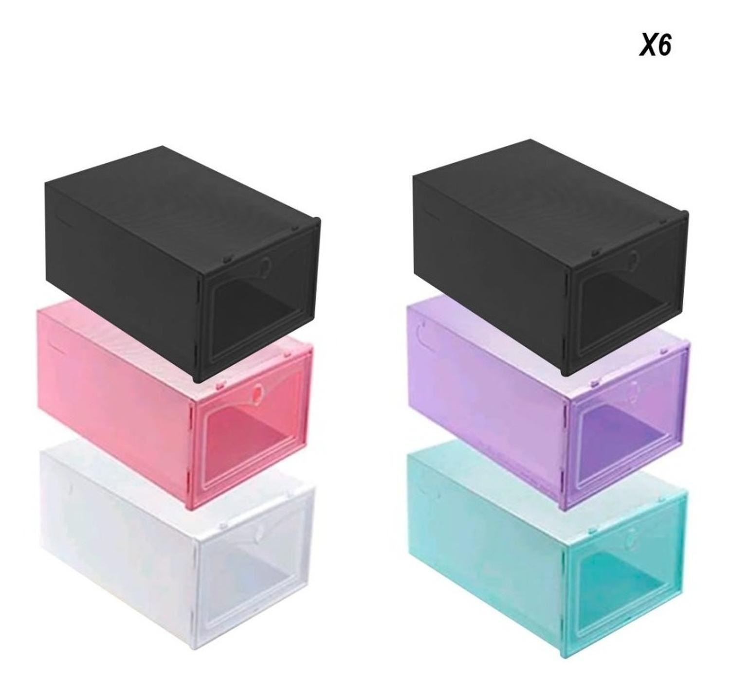 Zapateras Cajas Organizadoras De Zapatos Apilables 6 Pares Colores-2