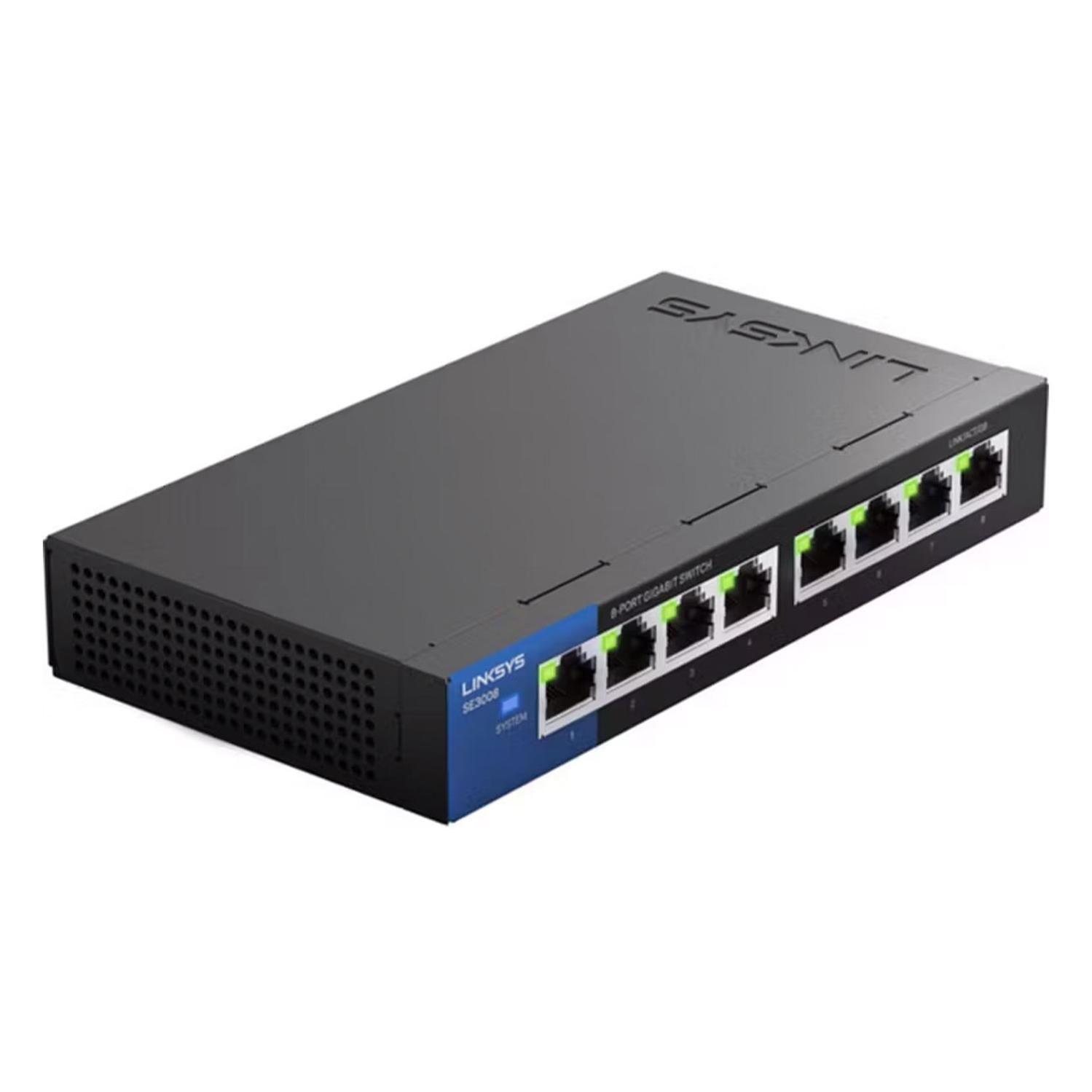 Switch Ethernet Gigabit 8 Puertos Linksys Se3008 10/100/1000-0