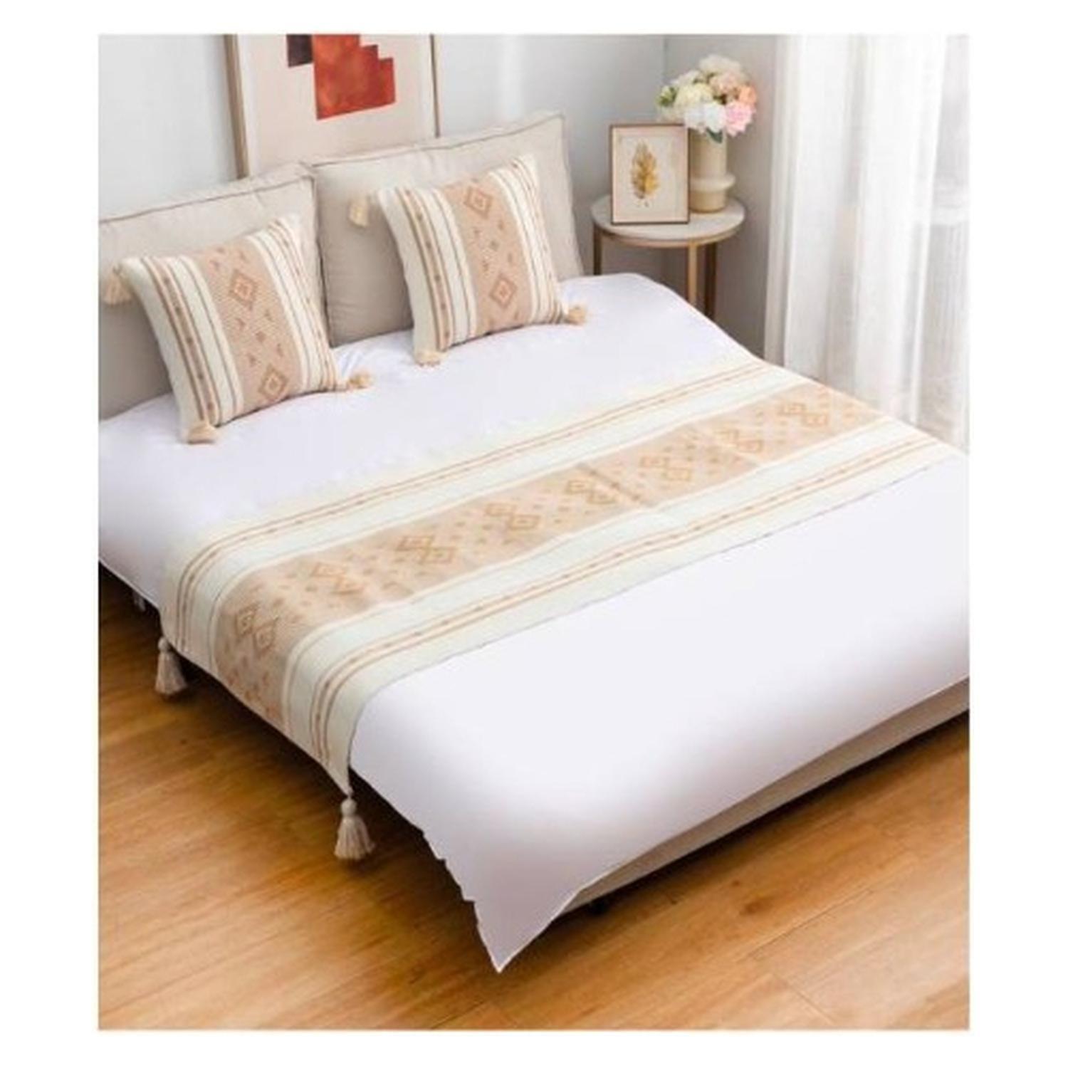 Set Piecera + Dos Fundas De Cojín Croche Rombo Colores-0