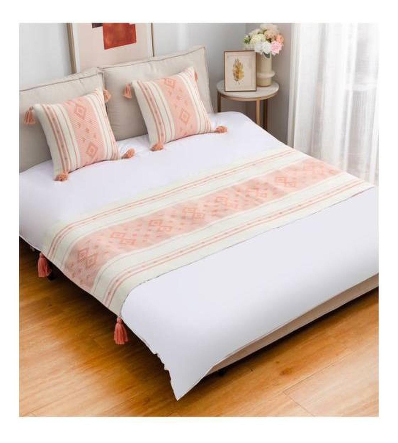 Set Piecera + Dos Fundas De Cojín Croche Rombo Colores-0