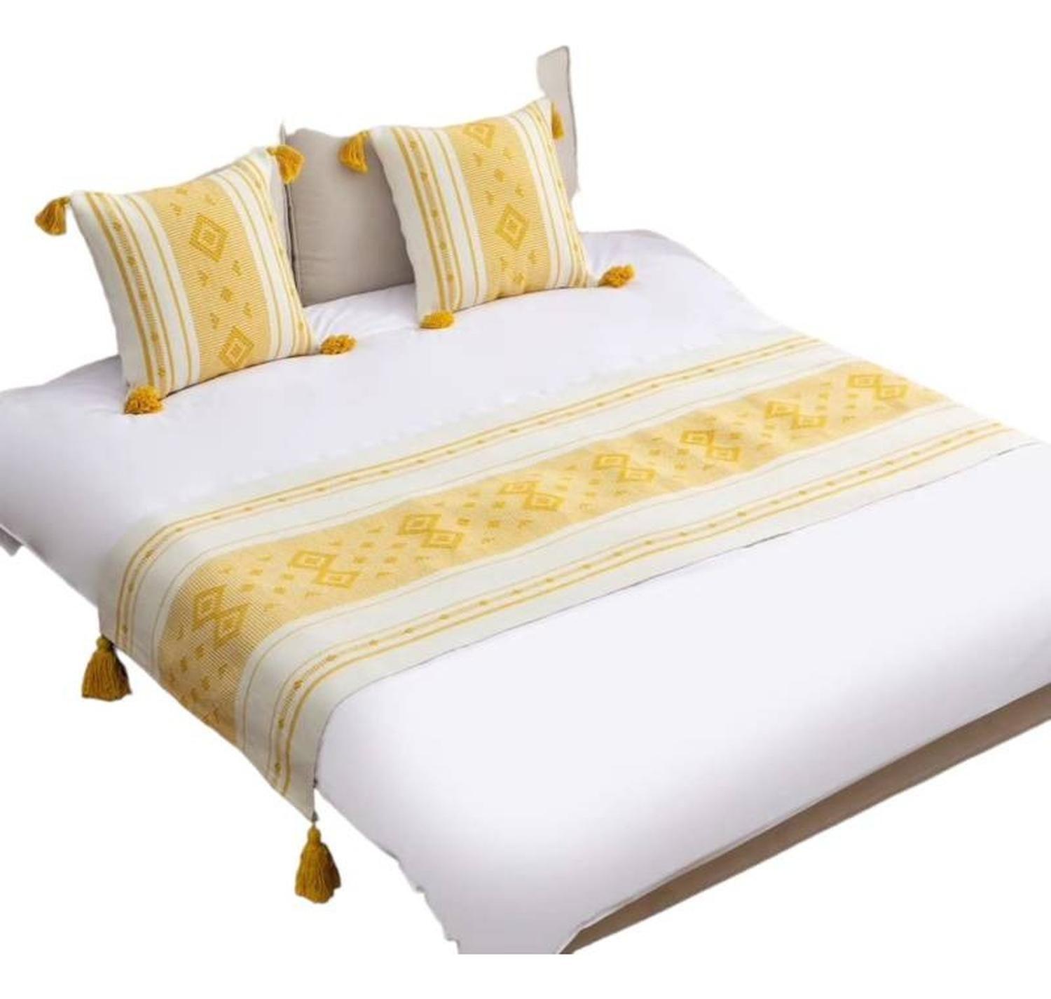 Set Piecera + Dos Fundas De Cojín Croche Rombo Colores-0