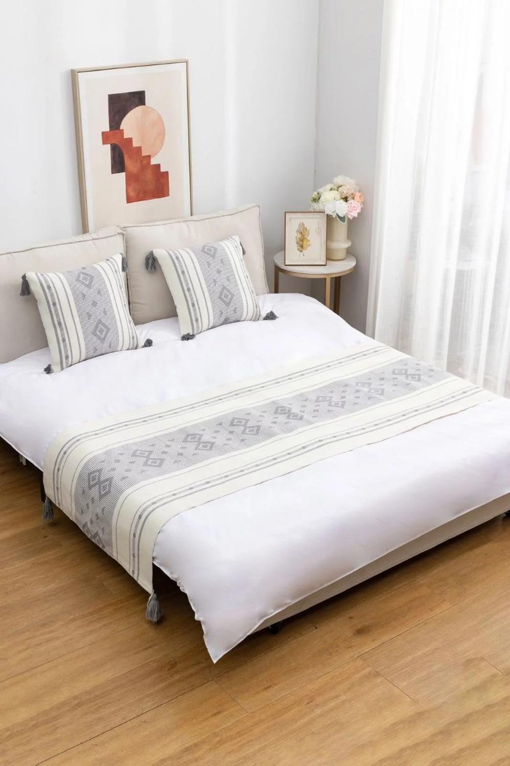 Set Piecera + Dos Fundas De Cojín Croche Rombo Colores-0