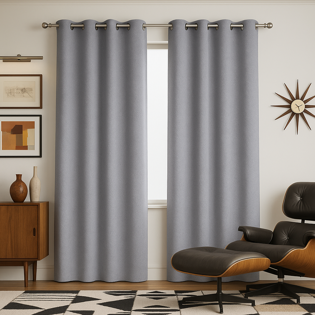 Cortina Gris Blackout Forro Negro Doble Paño N°106-0