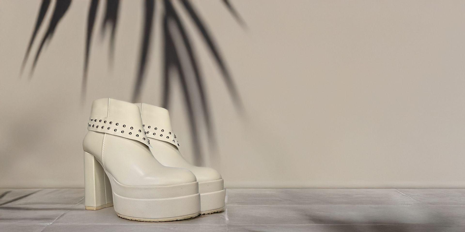 Botín Mujer Beige | Elegante Moderno con Plataforma - 7661-2