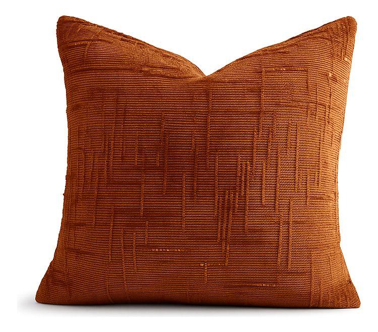 Funda de cojín chenille terracota decorativa 45x45 suave 744-1
