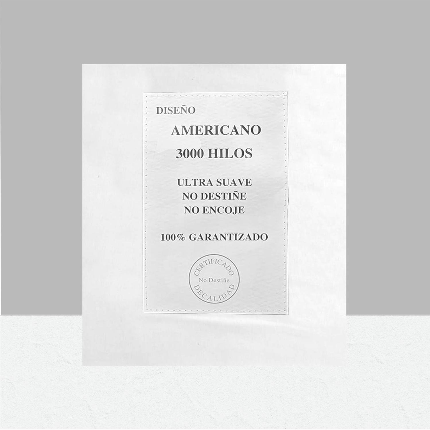 Sábanas 3000 Hilos 2.0 plazas Diseño Americano Blanco-3