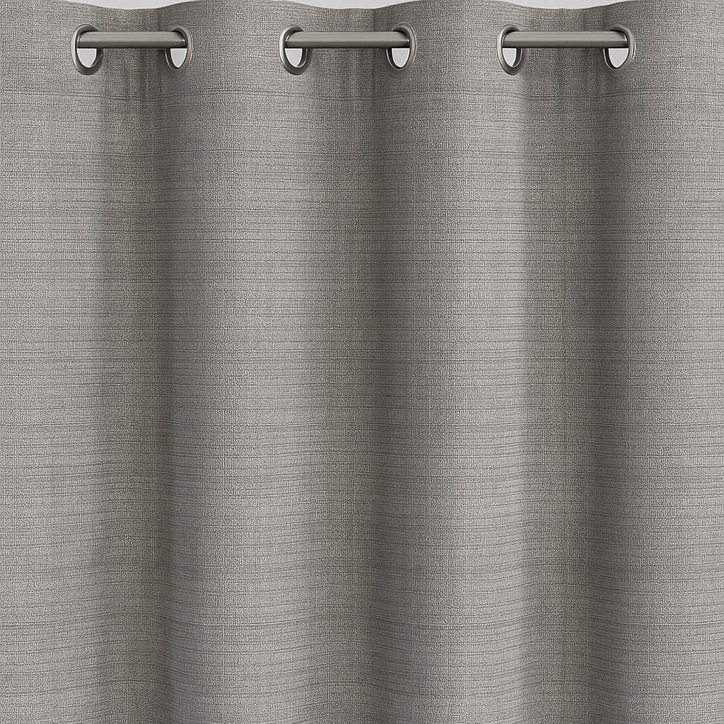 Cortina Decorativa Gris Blackout Forro Negro 2 Paños N°121-1