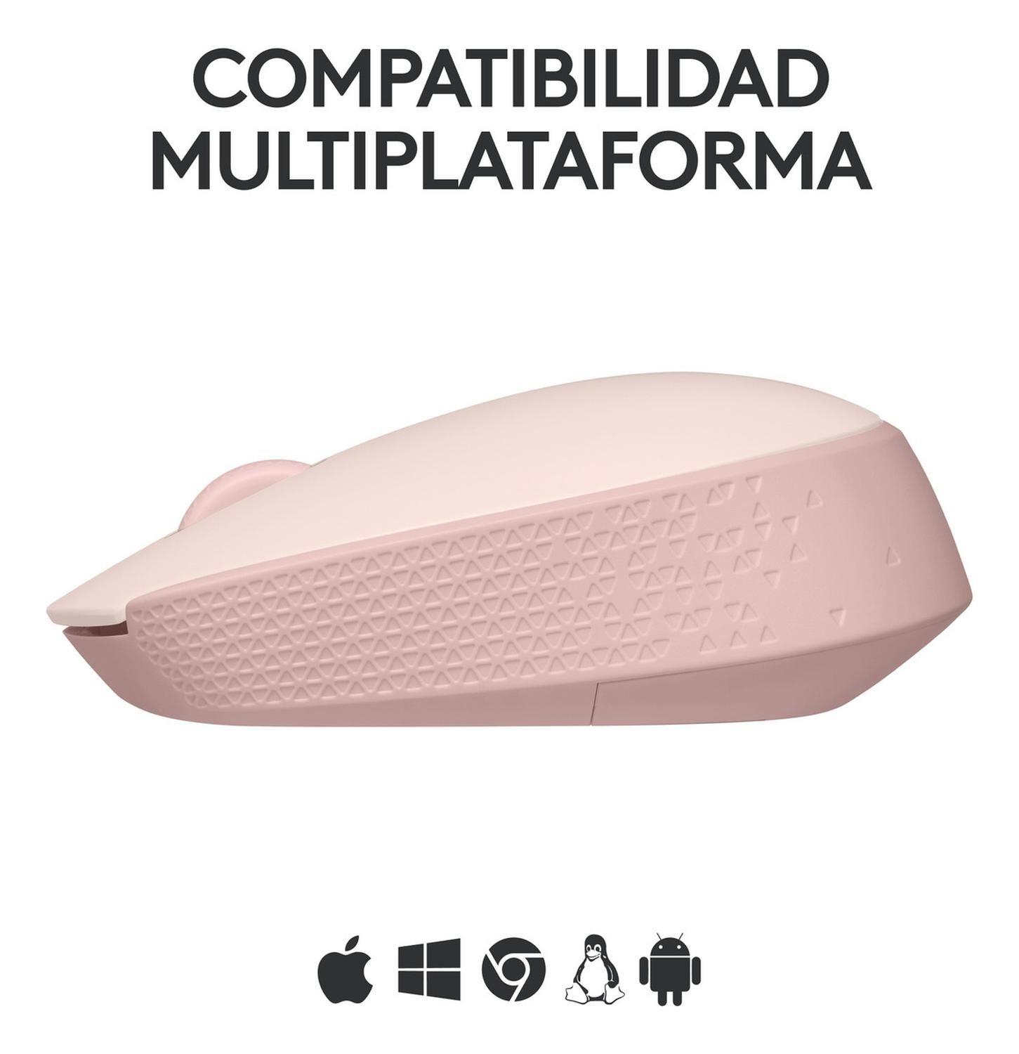 Mouse Inalambrico Logitech M170 Rosado Color Rosa Larga Dura-2