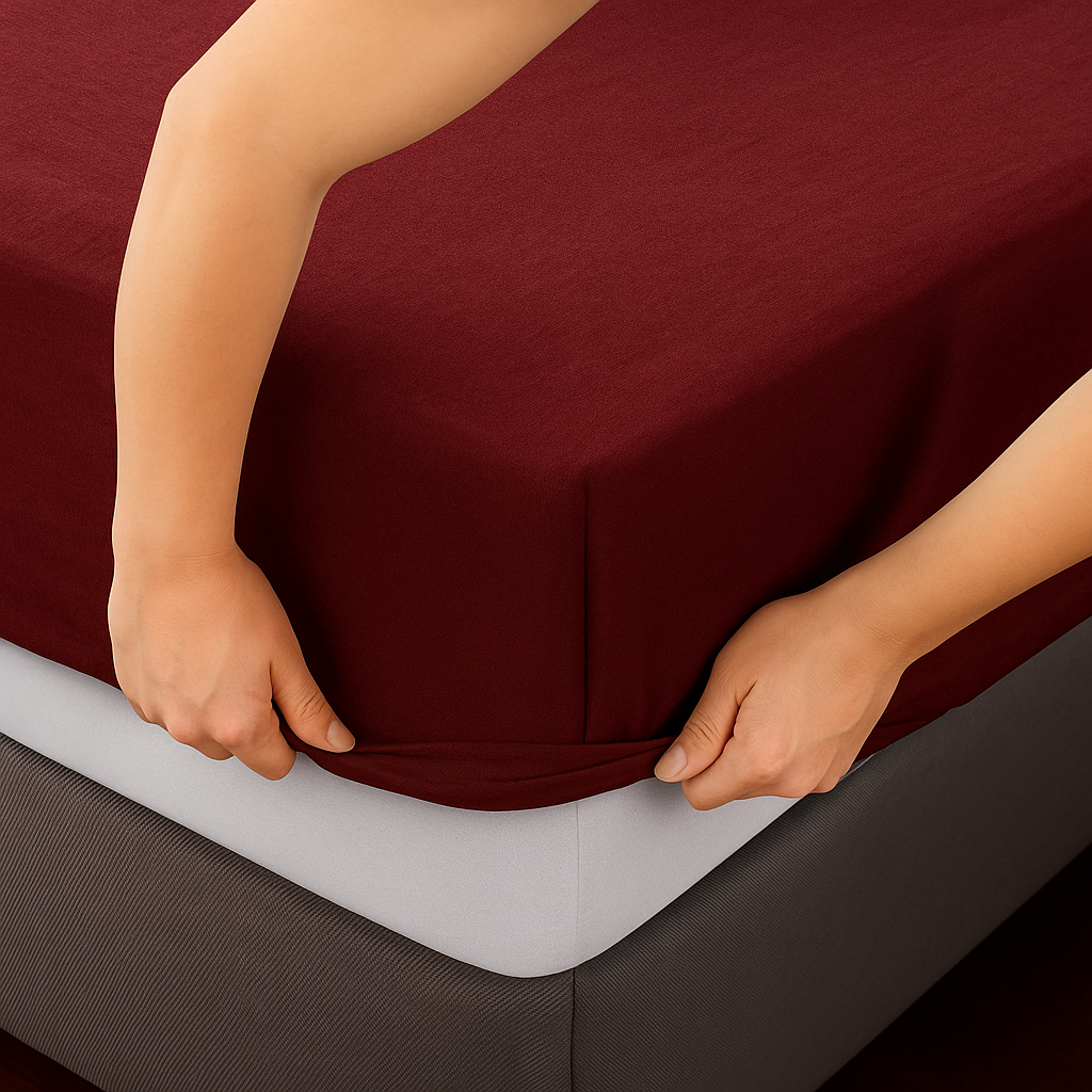 Sábanas King Lisas | 800 Hilos Suavidad Total Burdeo-2