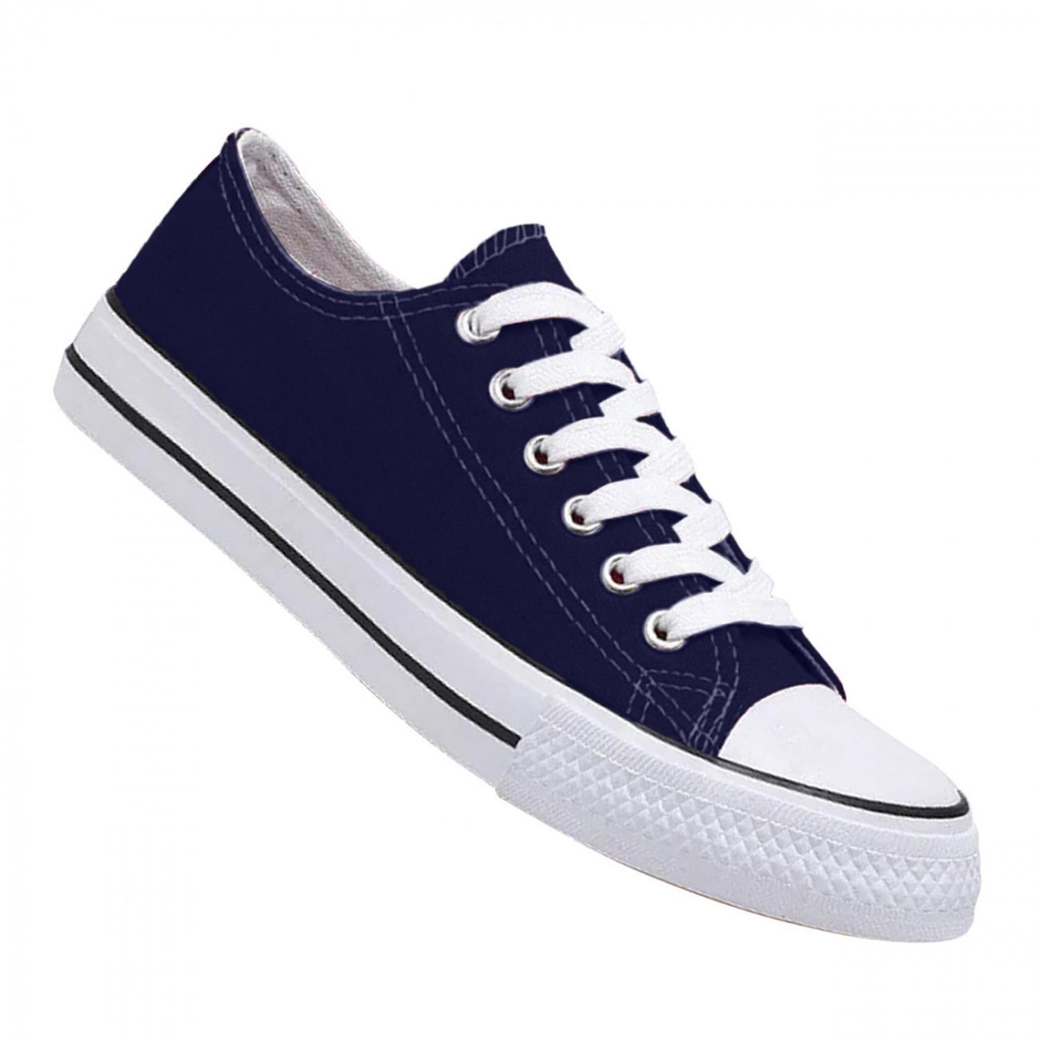 Zapatilla Urbana De Lona Unisex Casual - Azul y Blanco 7092-0