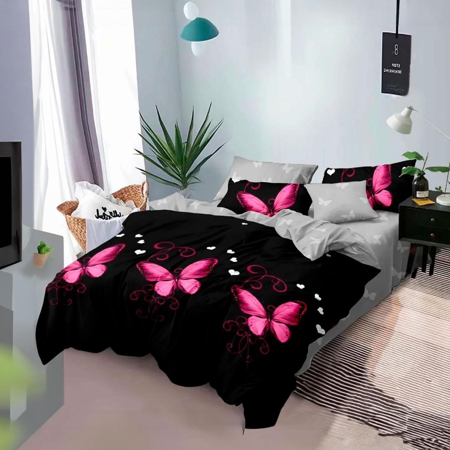 Cubrecama Quilt Verano 1.5 Plazas +funda 50x70 Mariposas 609-0