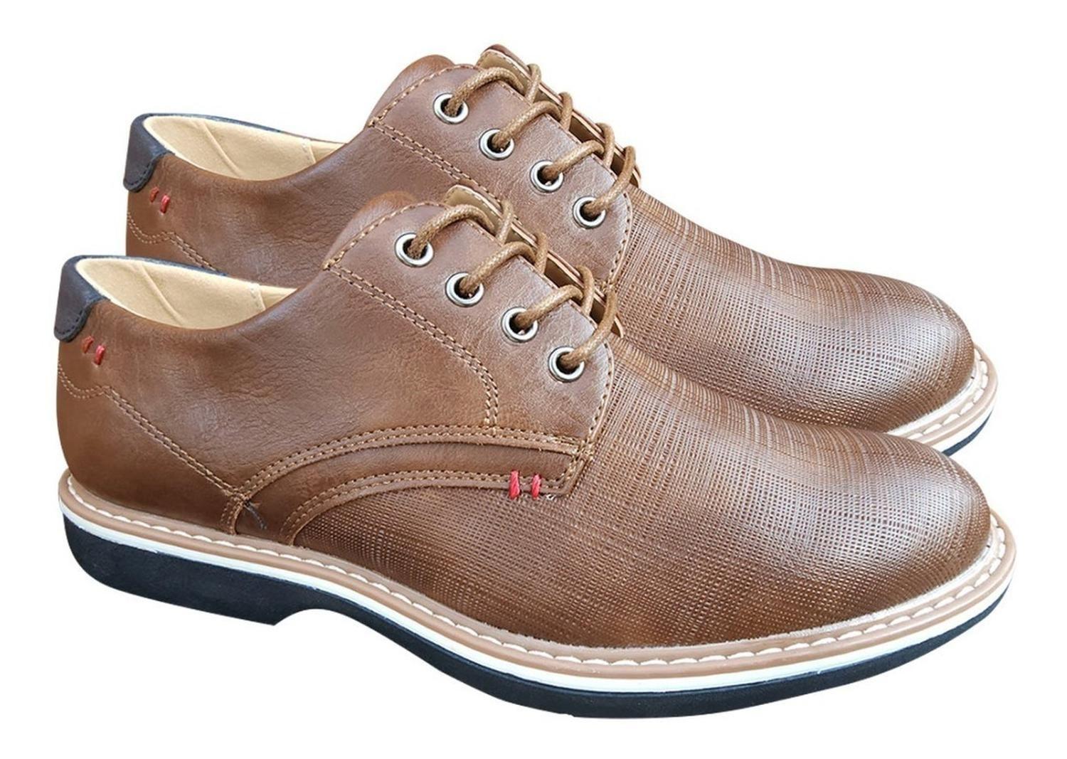 Zapato De Hombre Casual Oxford Cuero Pu - Camel - 7118-2