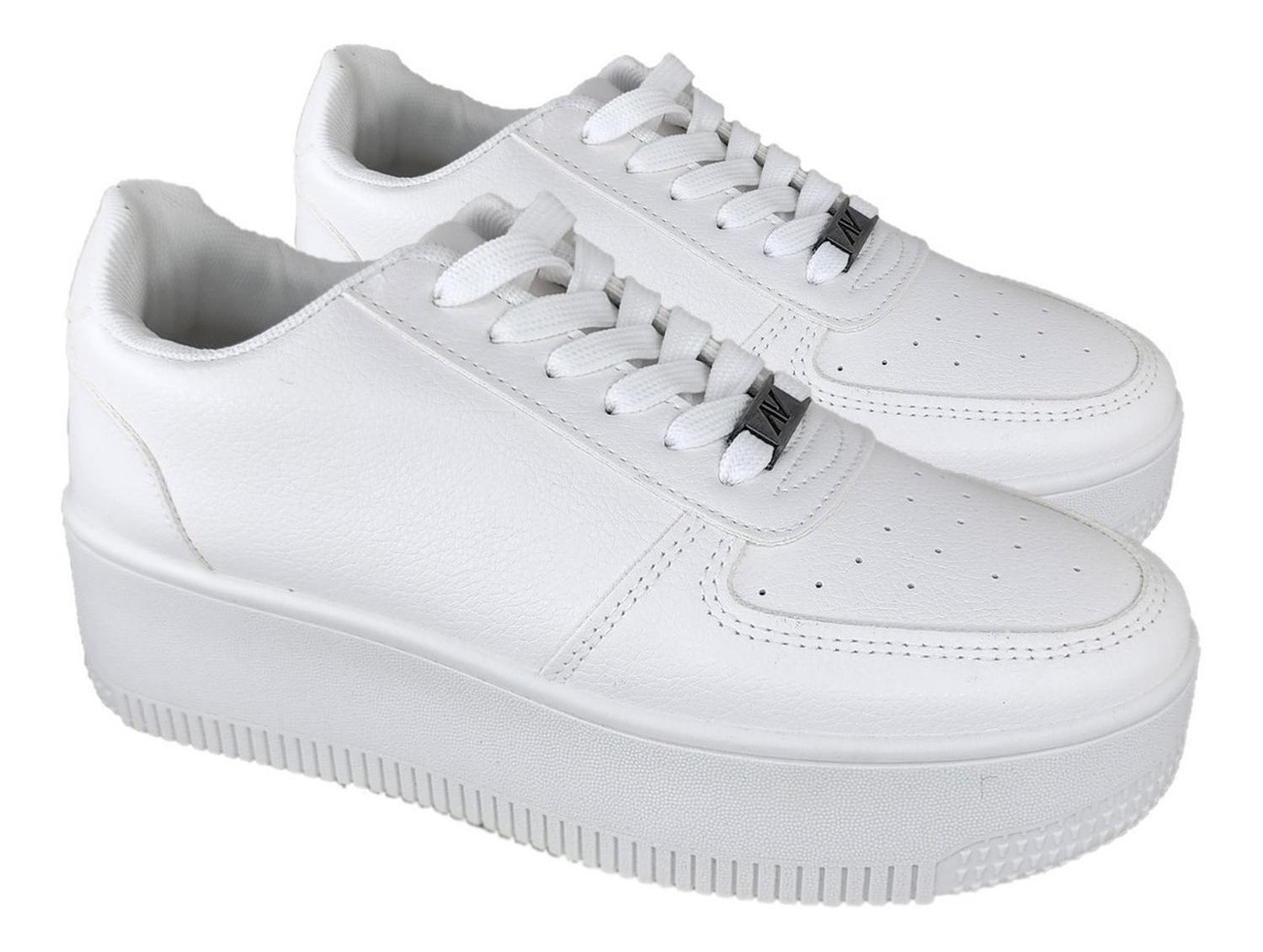 Zapatillas Urbanas Plataforma Tendencia Juvenil 3136 Blanco-2