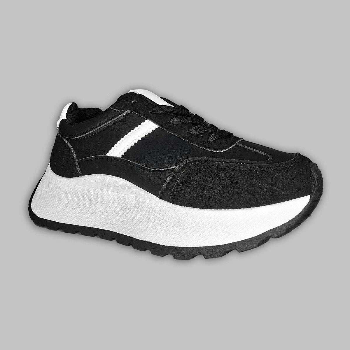 Zapatillas Negras Urbanas | Diseño Moderno y Plataforma - 7686-0