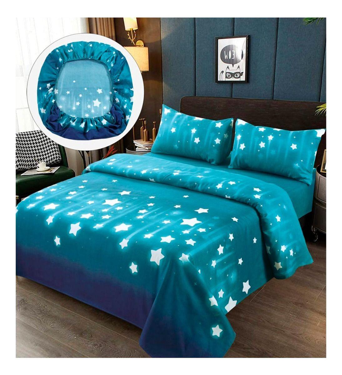 Sabanas Premium Algodón 2.0 Plazas 200 hilos (Queen) - Estrellas-0