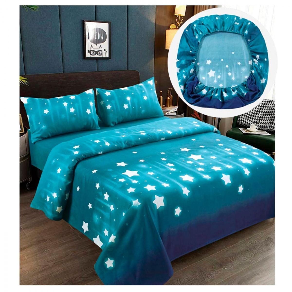 Sabanas Premium Algodón 2.0 Plazas 200 hilos (Queen) - Estrellas-1