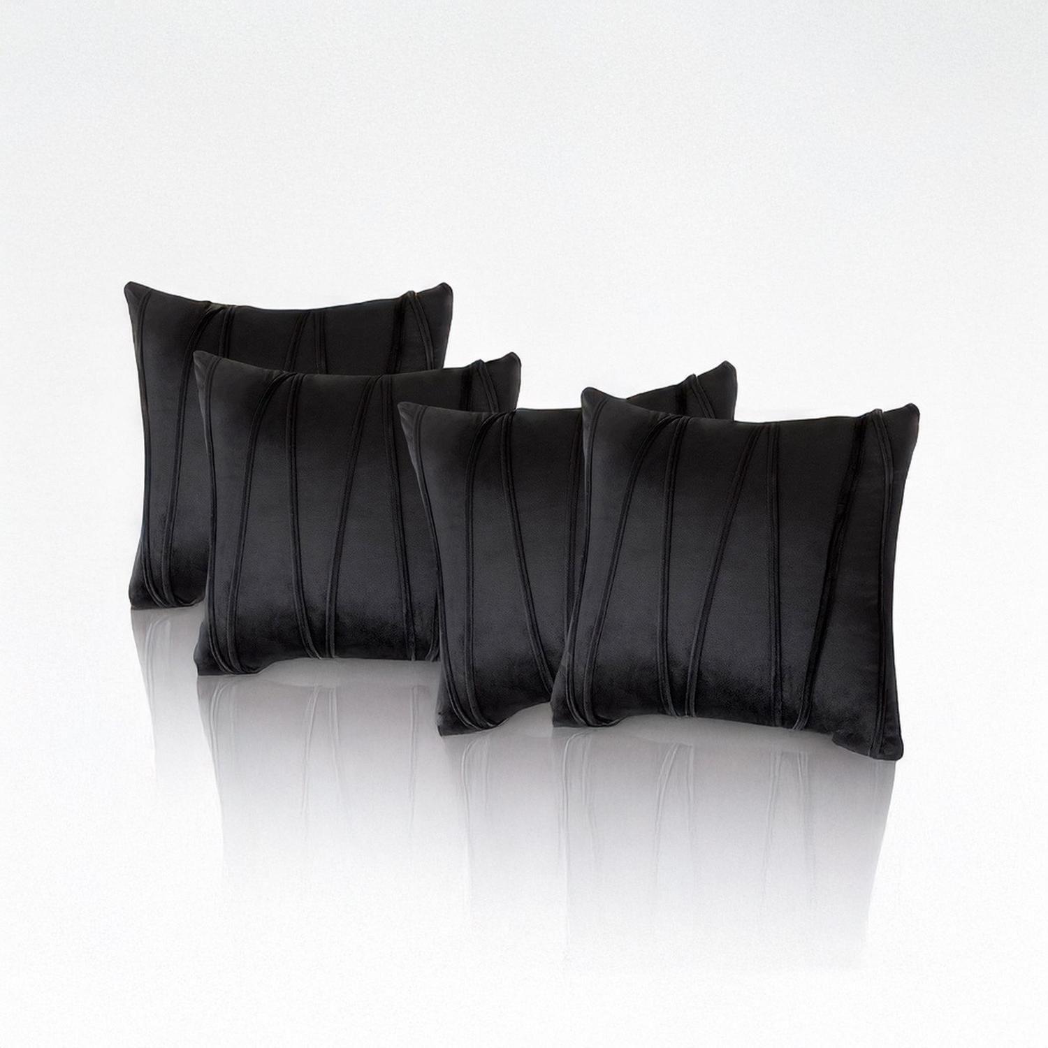 Fundas De Cojin Decorativa 45x45 Lineas Negro PACK 4 U-2
