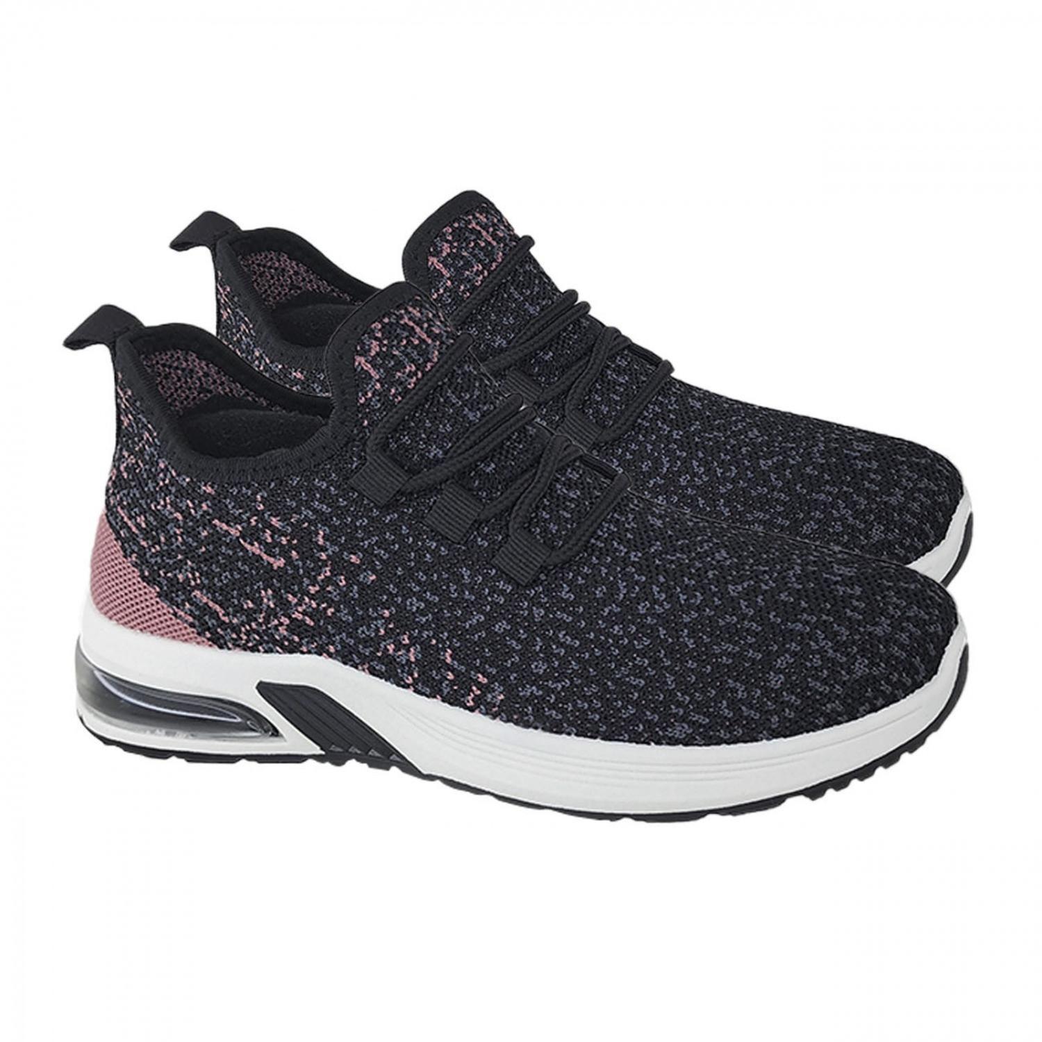 Zapatillas Deportivas Air Running Mujer Negro/Rosa 3208-2