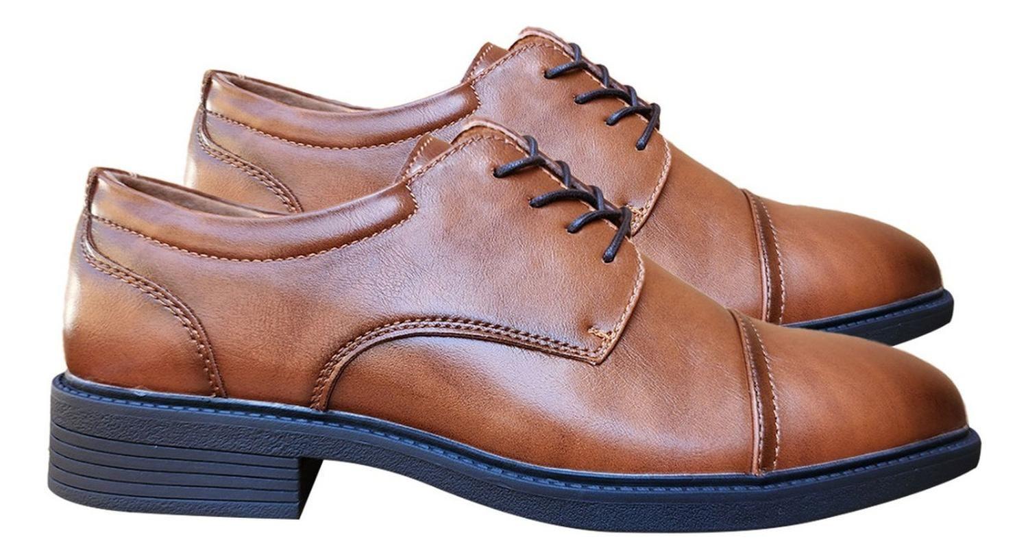 Zapato De Vestir Modelo Oxford Formal Caballero Camel 7423-2