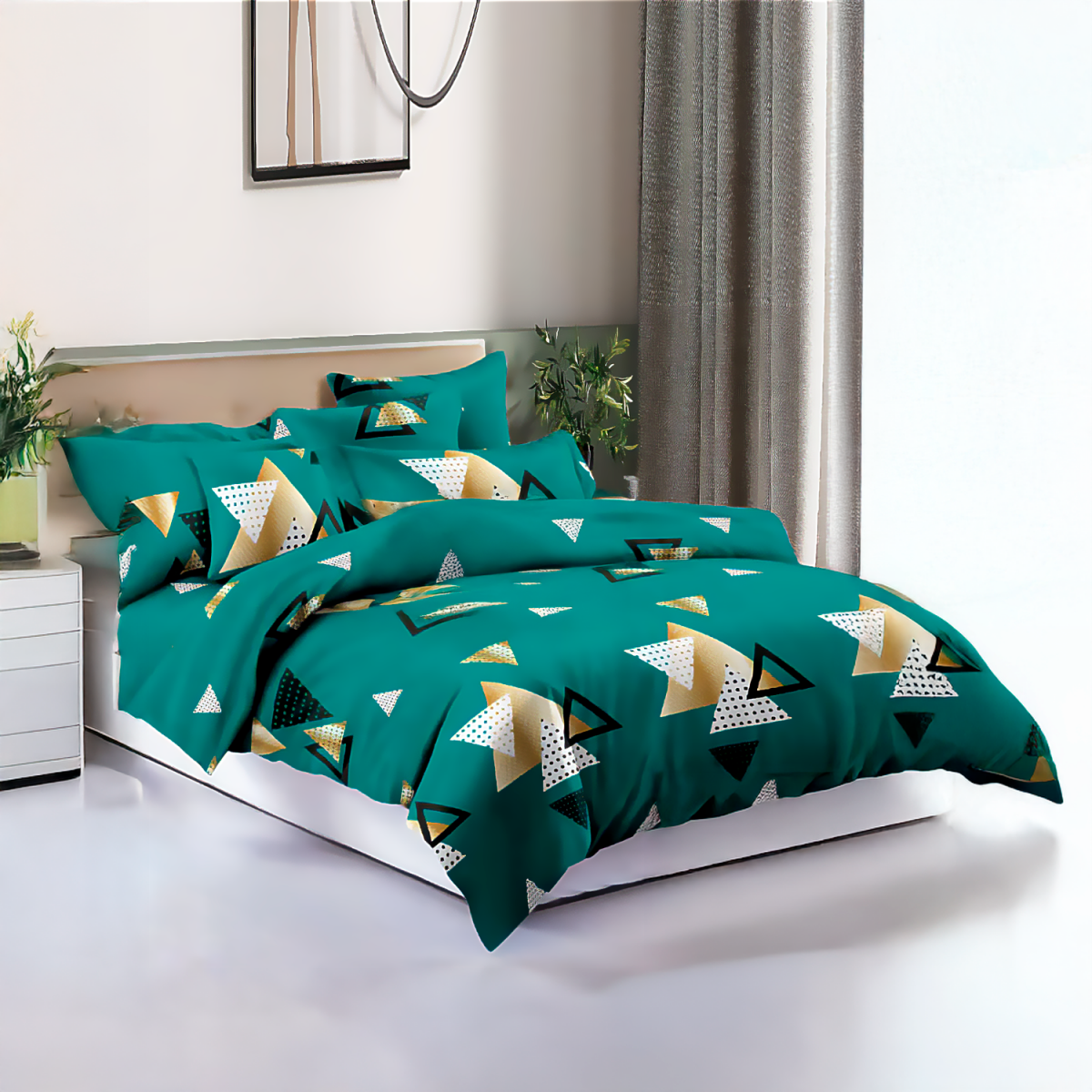 Sábanas King Confort | 800 Hilos Triángulos Premium - 828-1