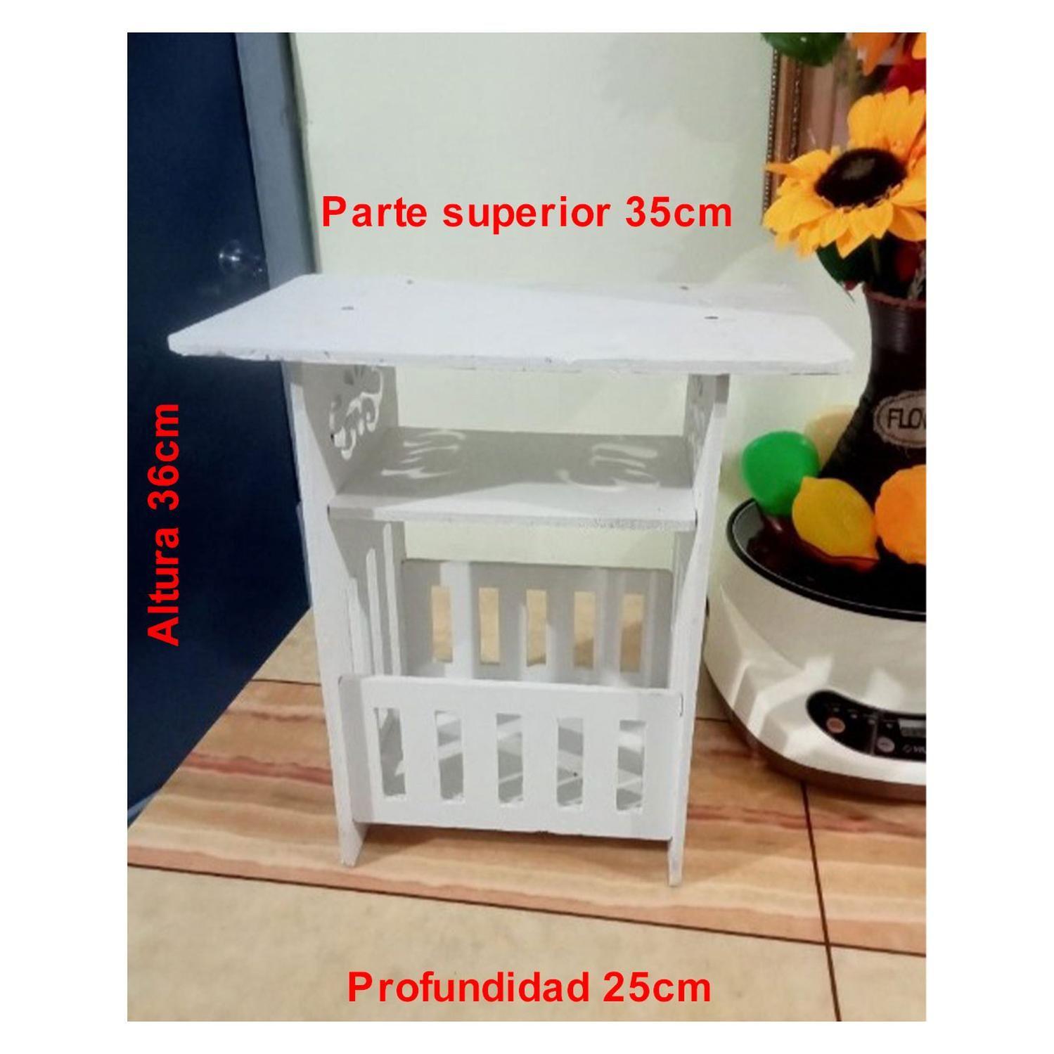Mesa Mueble estante 3 niveles Multiusos Blanco - 36cm de Alto-2