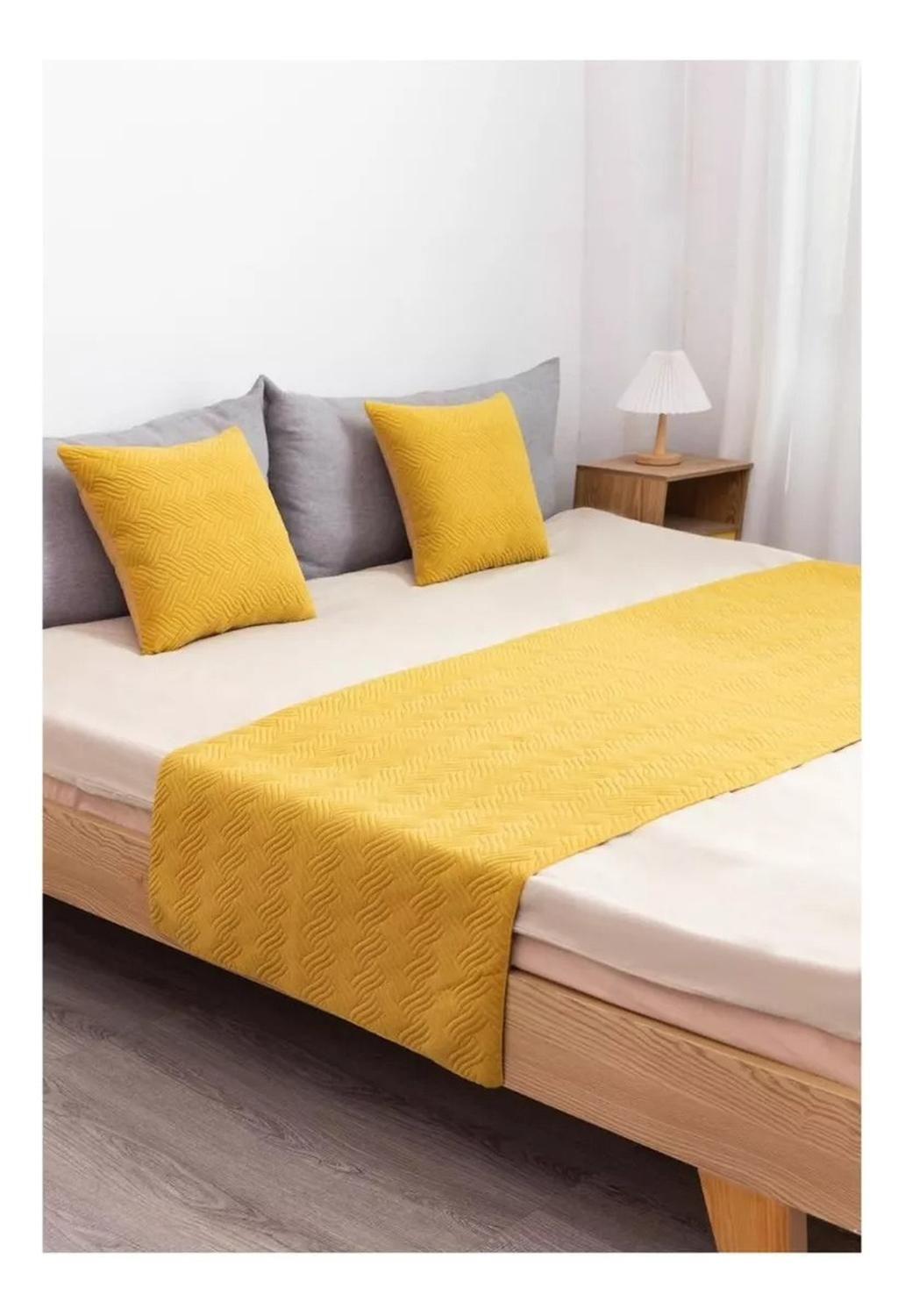 Set Piecera + Dos Fundas De Cojín Plush Trenzado Variedad-0