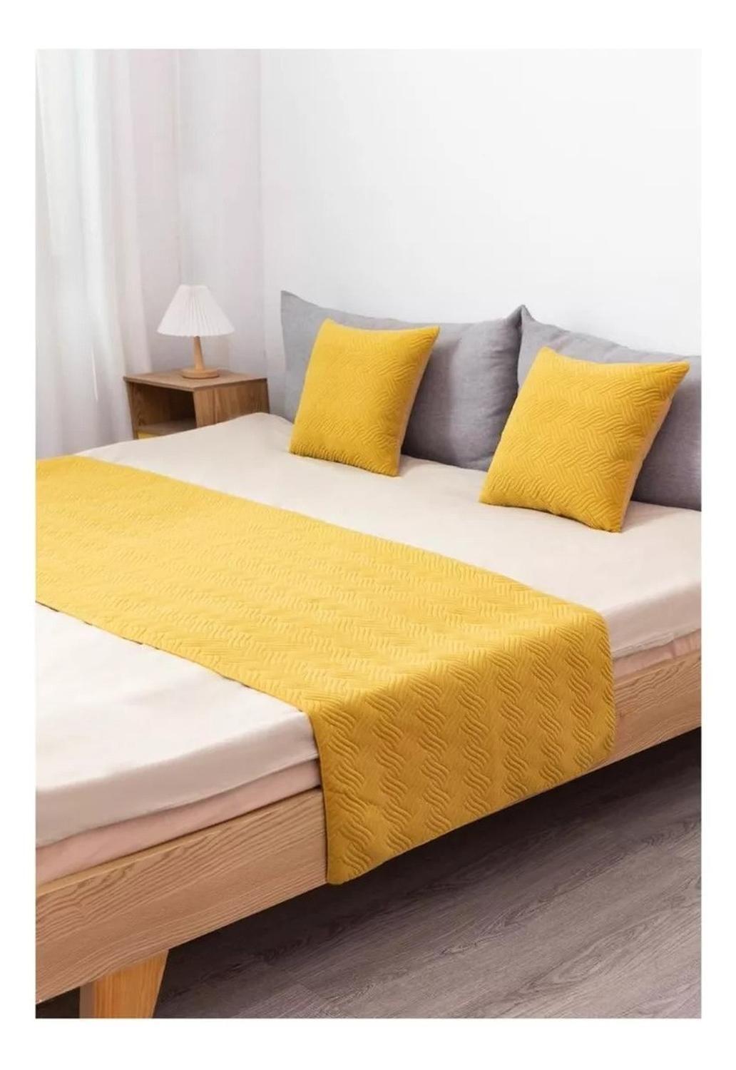 Set Piecera + Dos Fundas De Cojín Plush Trenzado Variedad-1