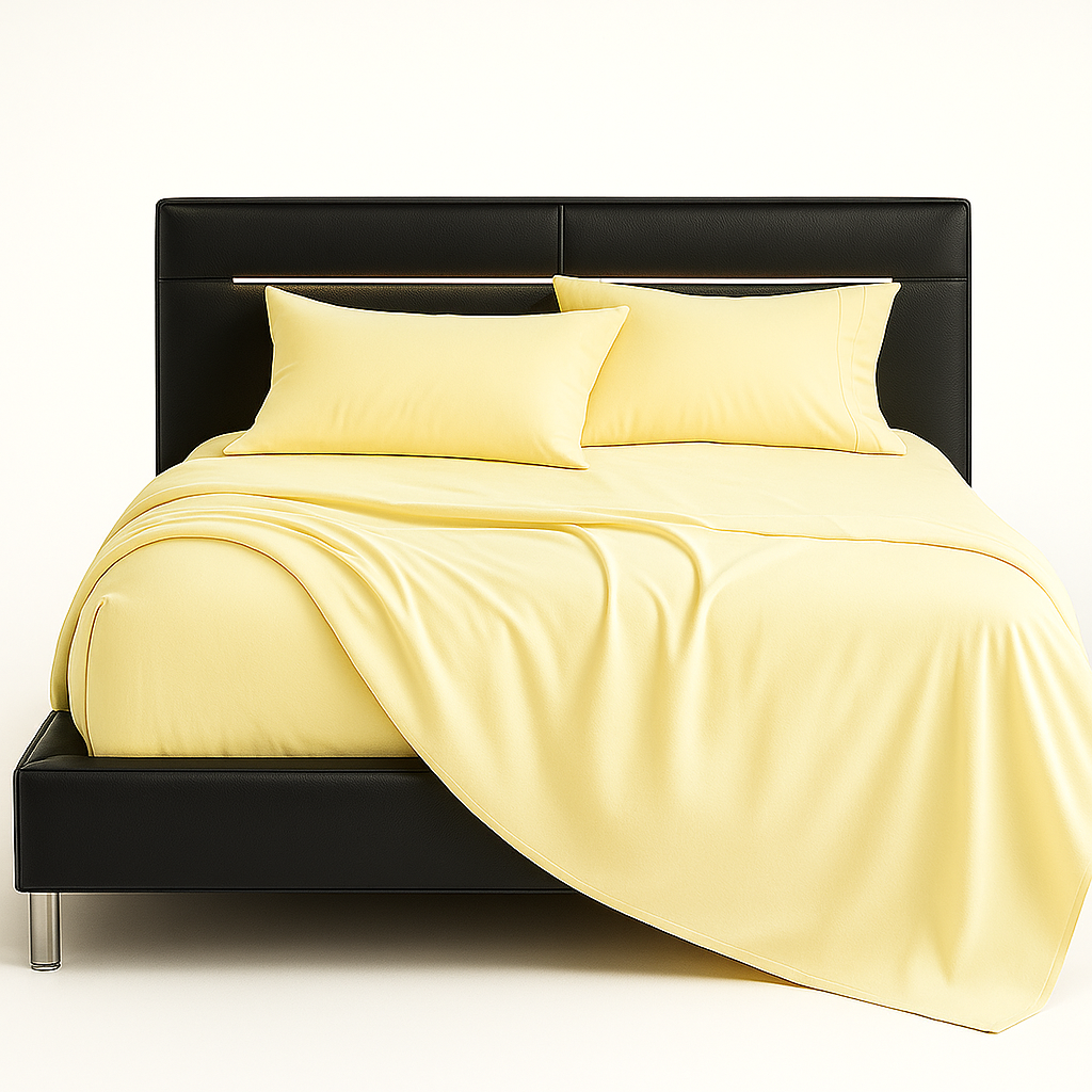 Sábana 1½  Plazas 800 Hilos Liso Amarillo v3 7EF-0