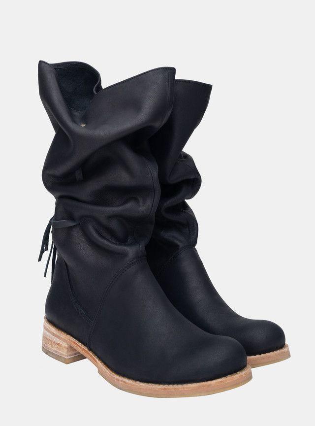 Bota Natalia Cuero Negro Milah-0