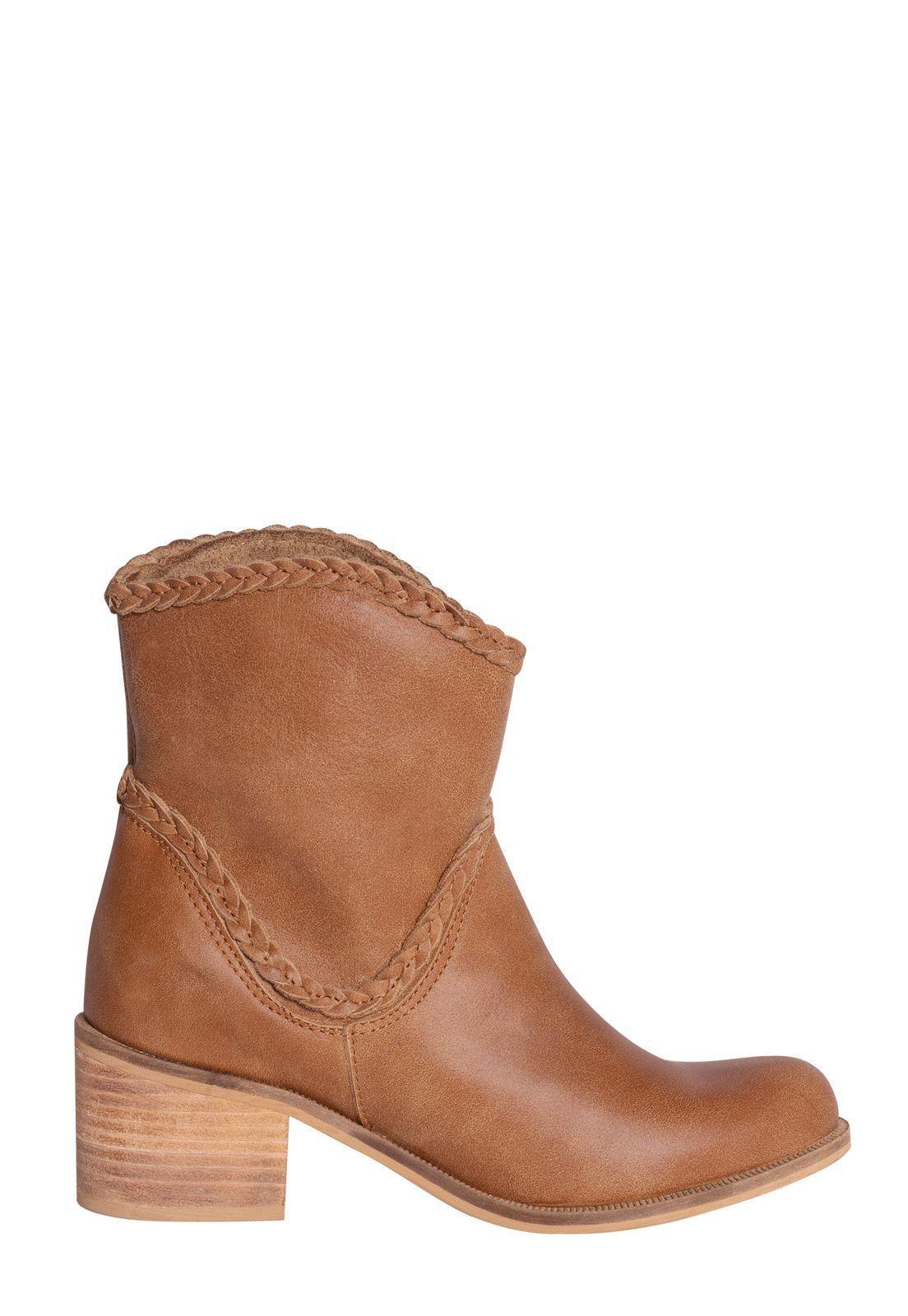 Botin Trenza Cuero Camel-2