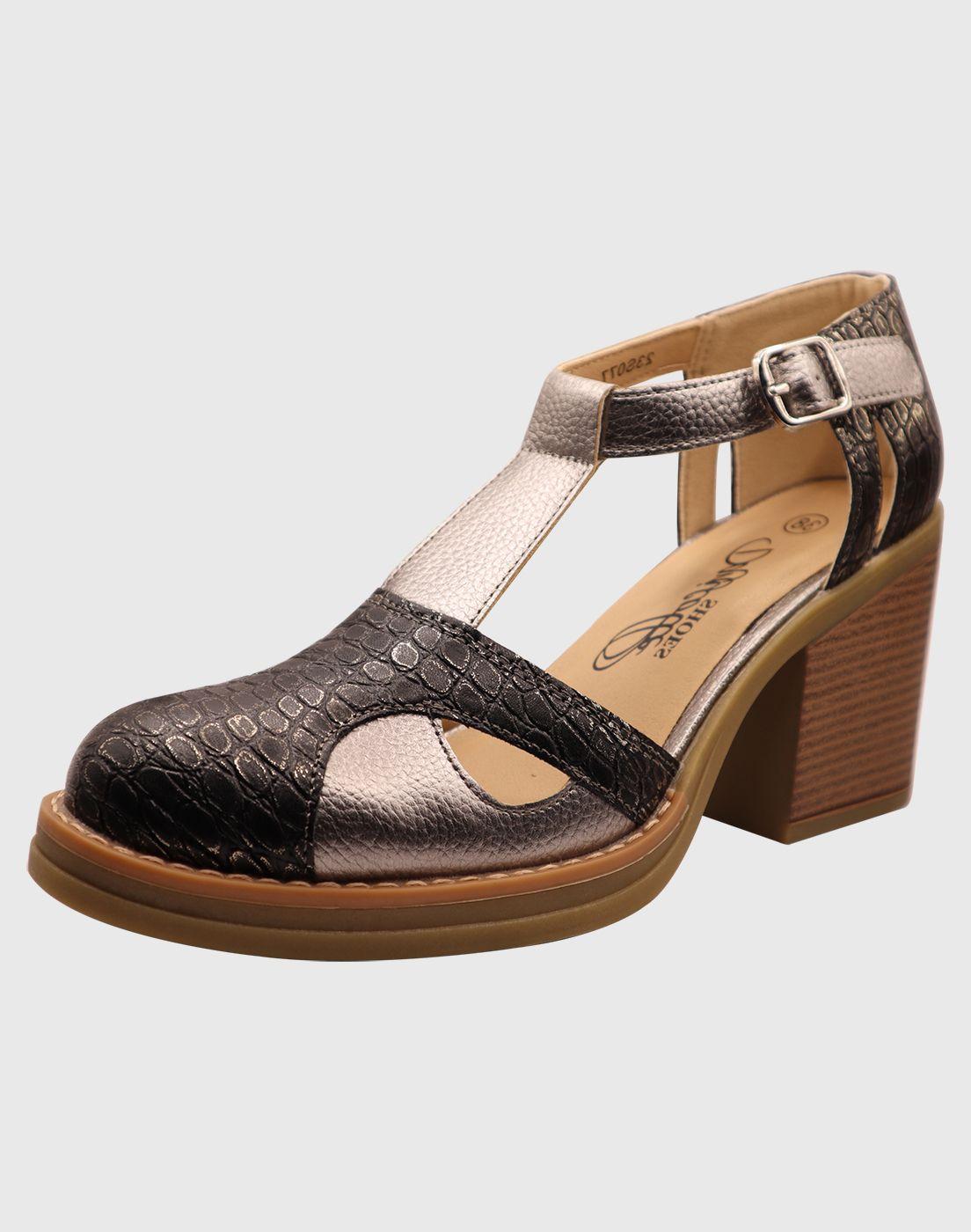 Zapato alto hebilla Negro-0