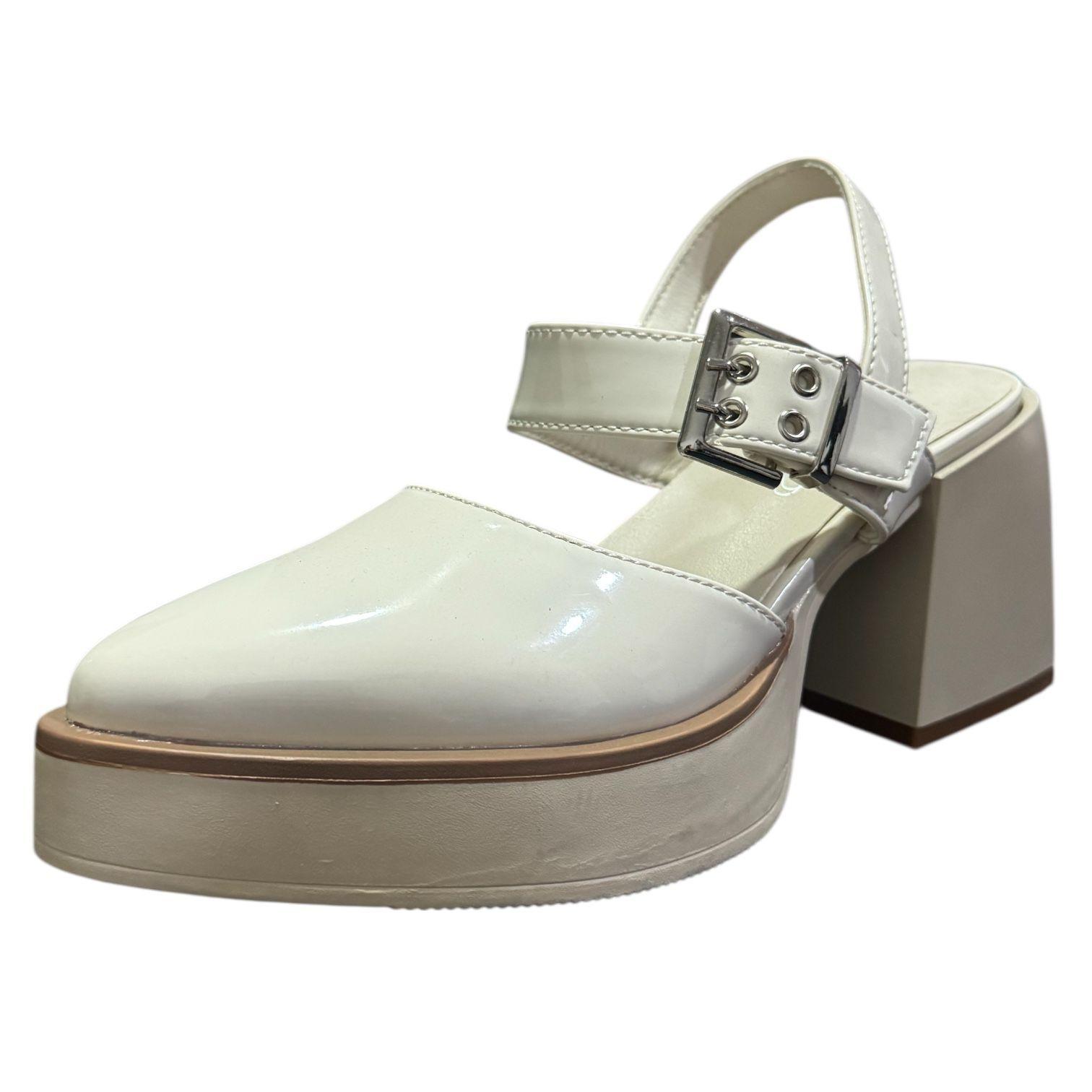 Zapato para mujer taco grueso Blanco Danicolle-1