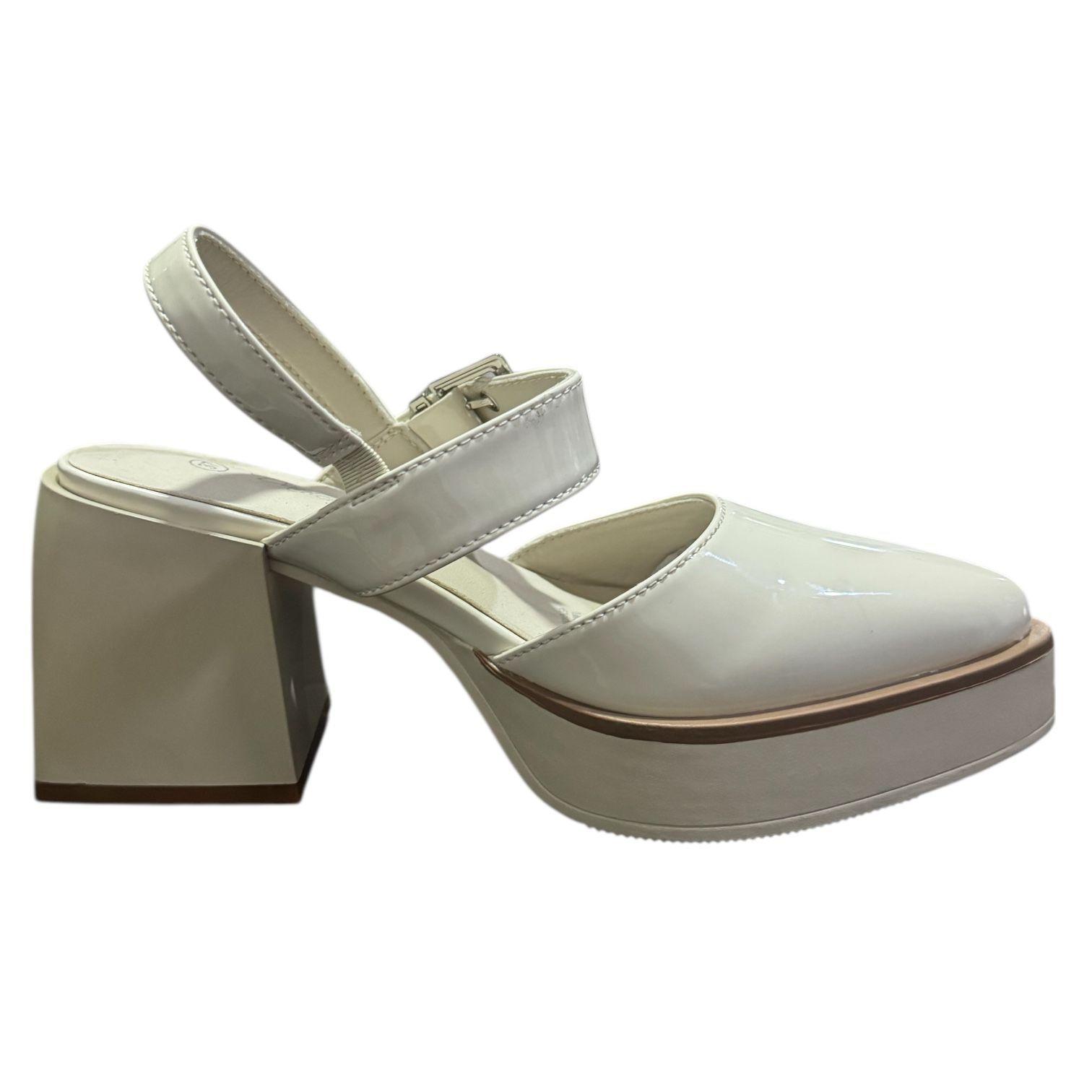 Zapato para mujer taco grueso Blanco Danicolle-4