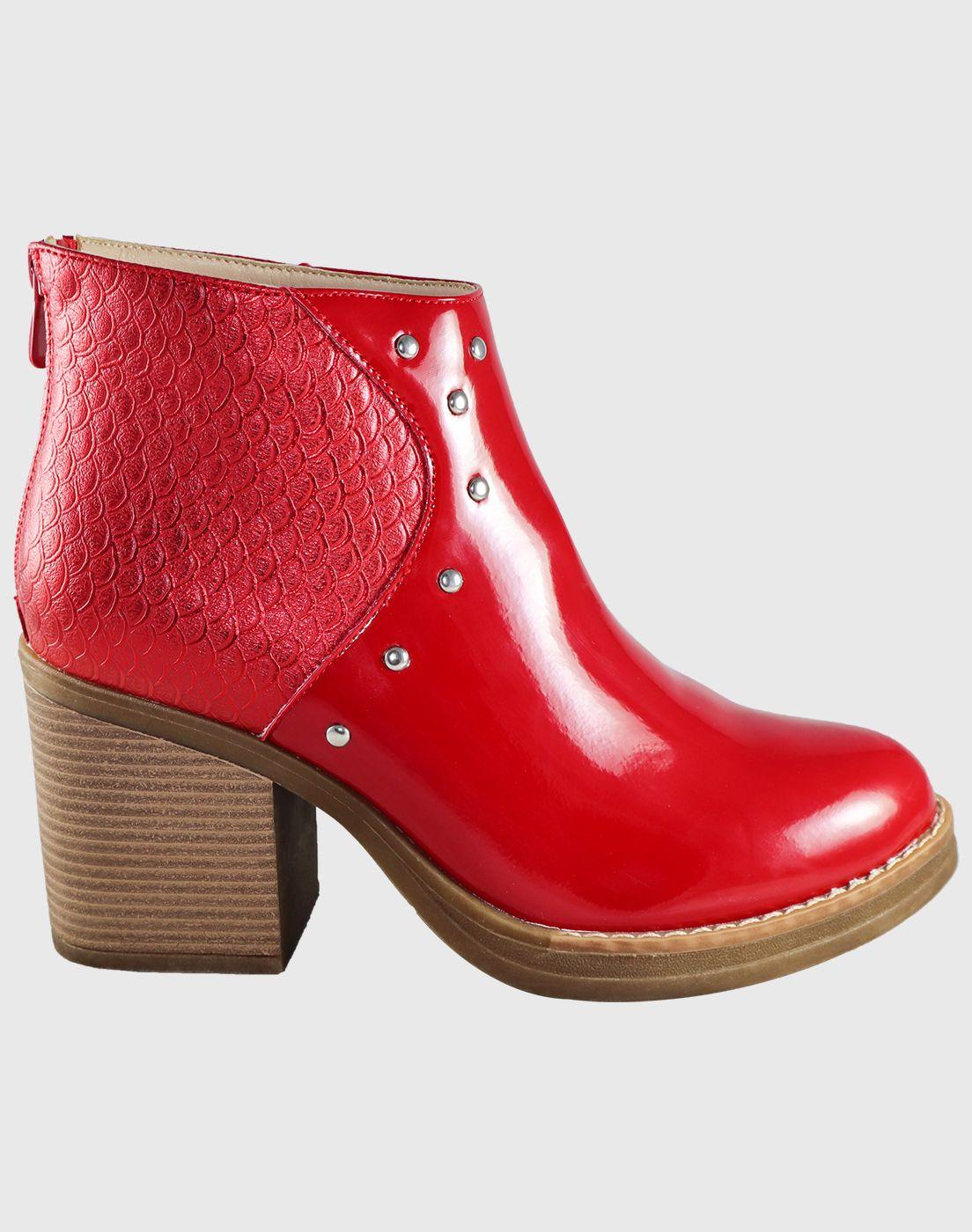 Botin alto alligator Rojo Danicolle-2