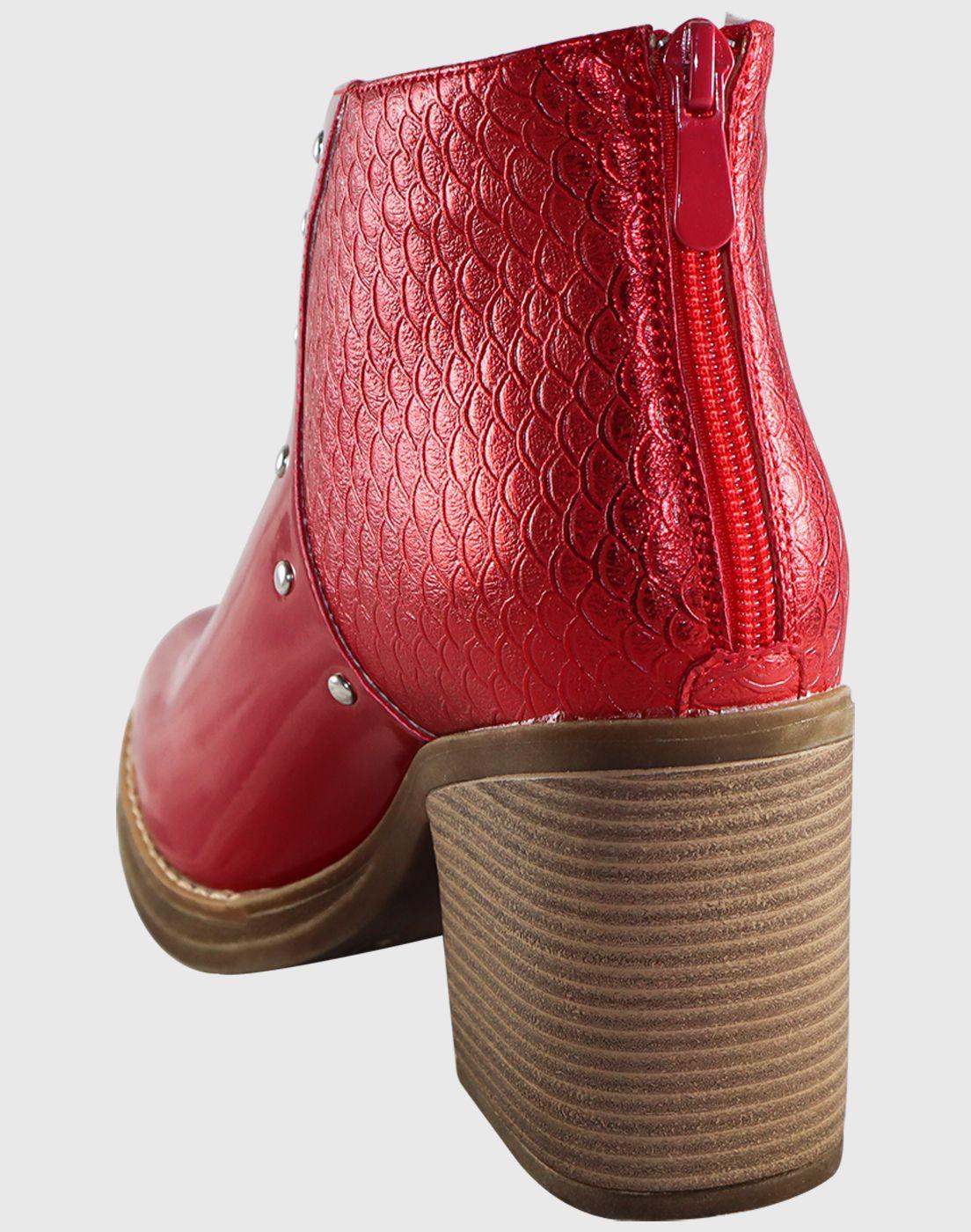 Botin alto alligator Rojo Danicolle-3