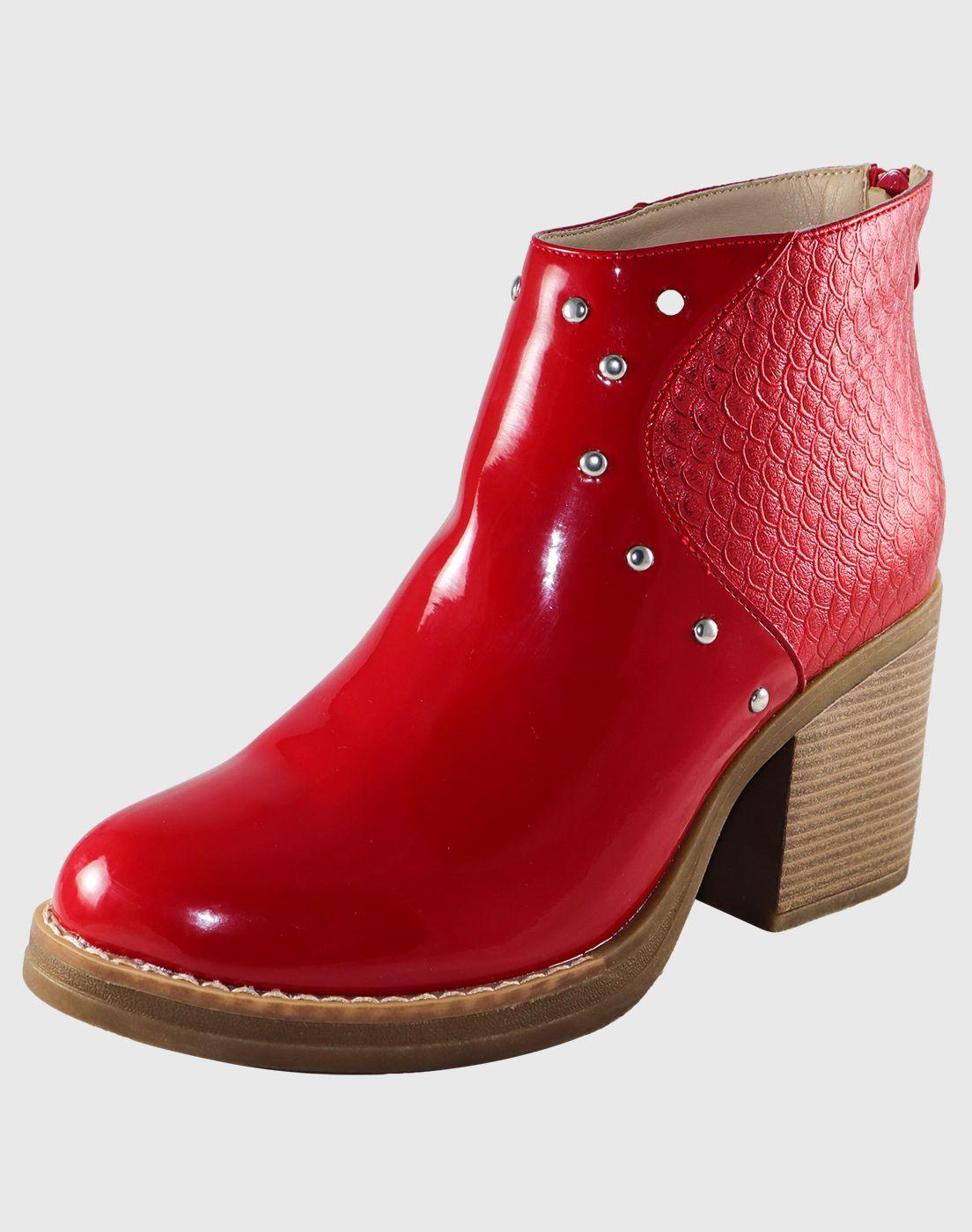 Botin alto alligator Rojo Danicolle-4